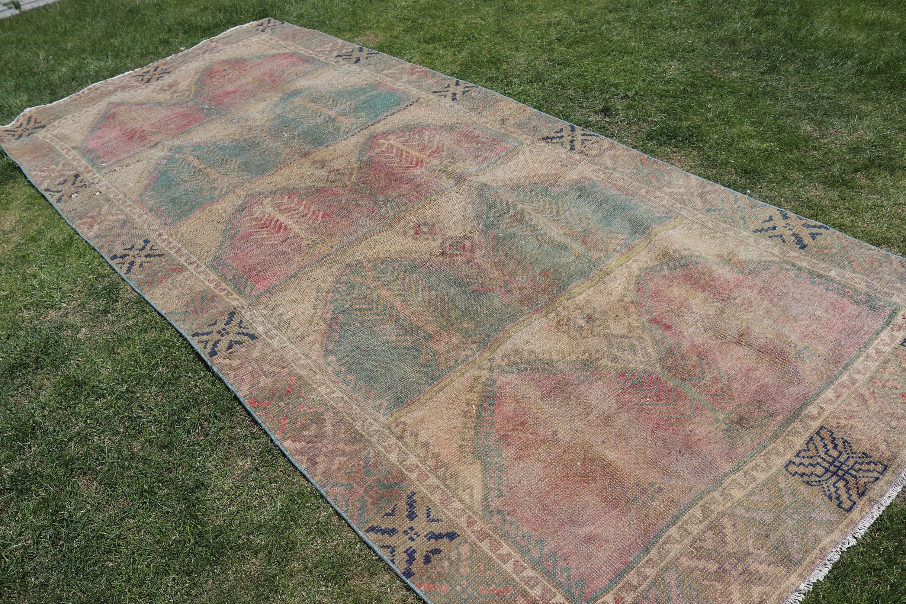 5x11.5 ft Large Rug, Pink Geometric Rug, Vintage Rug, Cool Rugs, Aesthetic Rug, Turkish Rug, Dining Room Rugs, Antique Rug, Large Boho Rugs