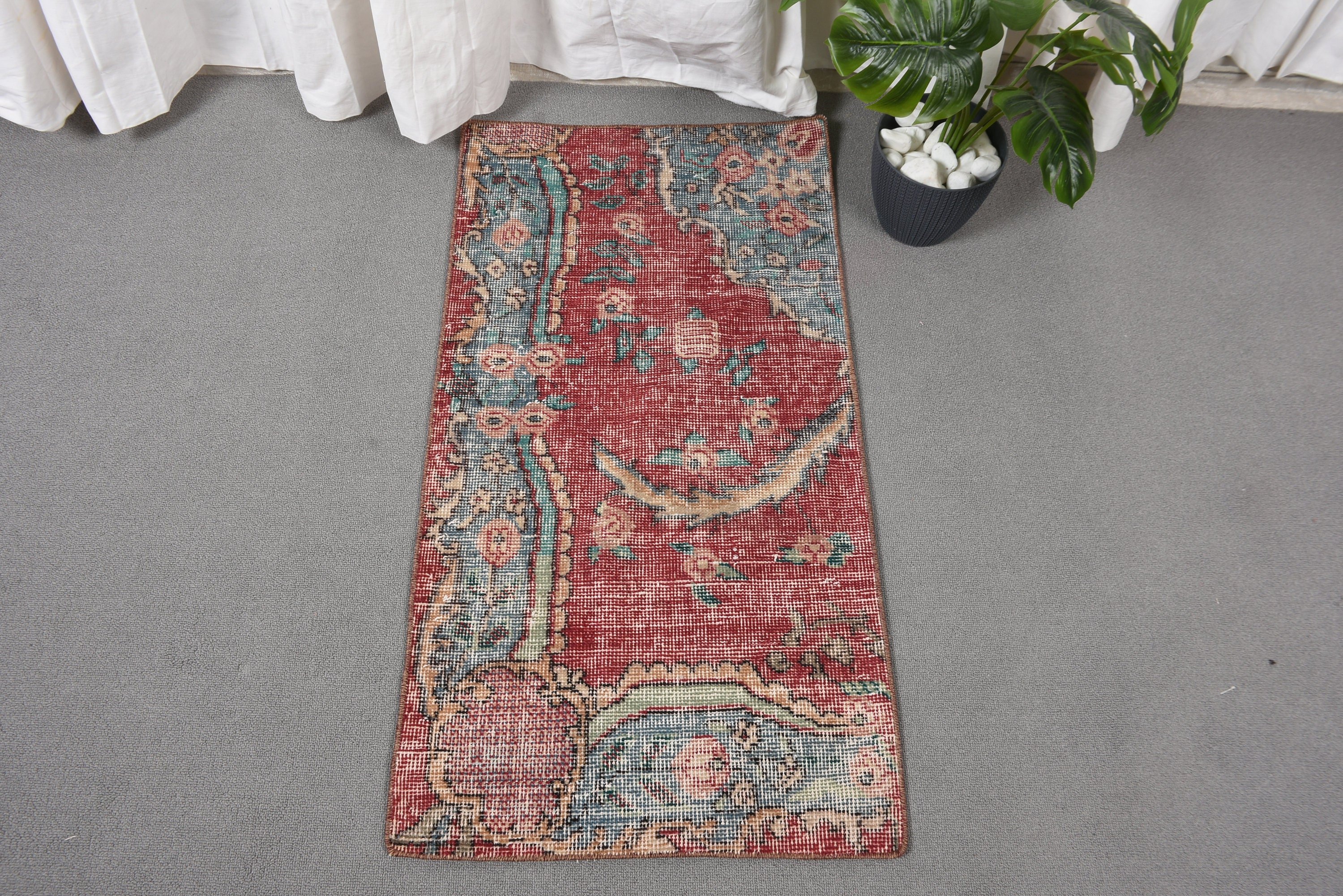 1.8x3.3 ft Small Rugs, Anatolian Rugs, Small Boho Rug, Turkish Rugs, Vintage Rugs, Home Decor Rug, Red Oriental Rug, Small Area Rug