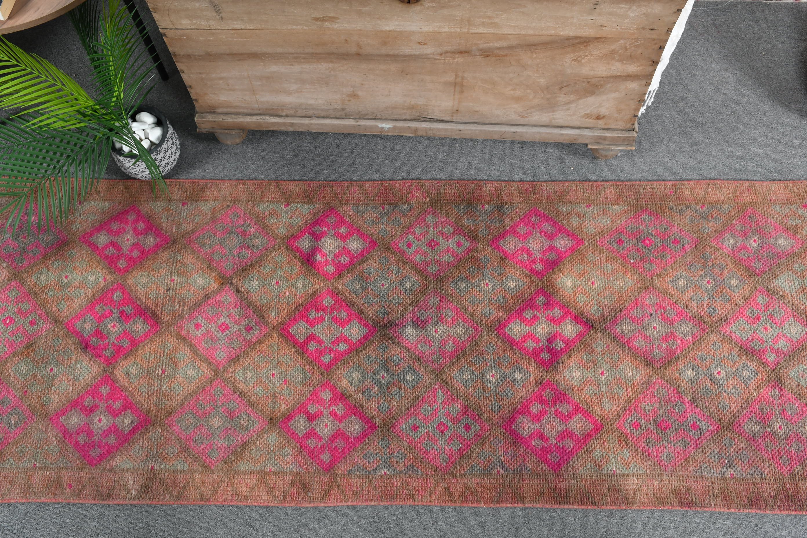 Oriental Rug, Stair Rug, Bedroom Rugs, Vintage Rugs, Brown  2.6x10.7 ft Runner Rug, Turkish Rug, Kitchen Rugs, Dorm Rugs