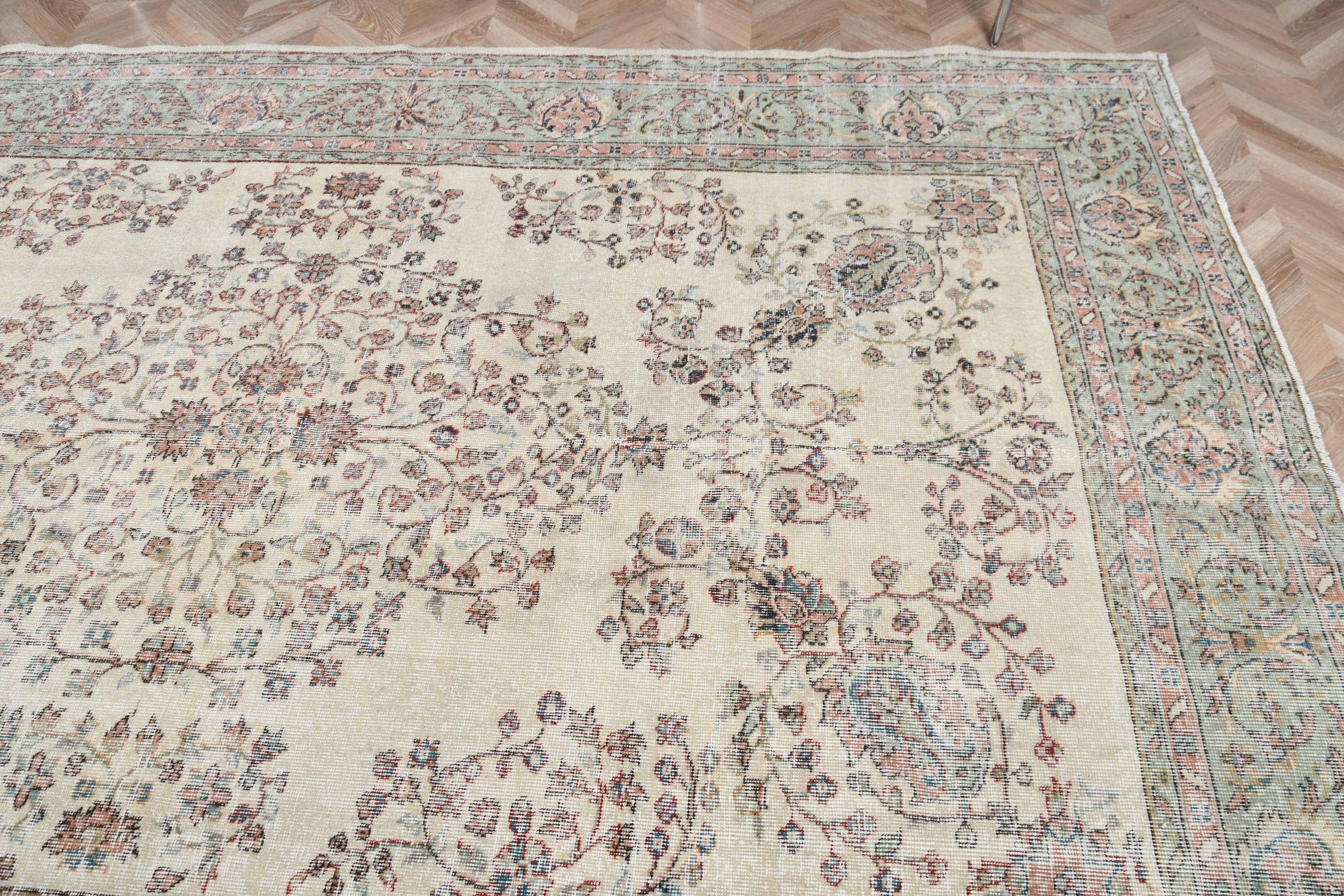 7.1x10.6 ft Oversize Rugs, Rugs for Salon, Kitchen Rug, Beige Antique Rug, Vintage Rug, Turkish Rug, Living Room Rug, Salon Rug, Cool Rug