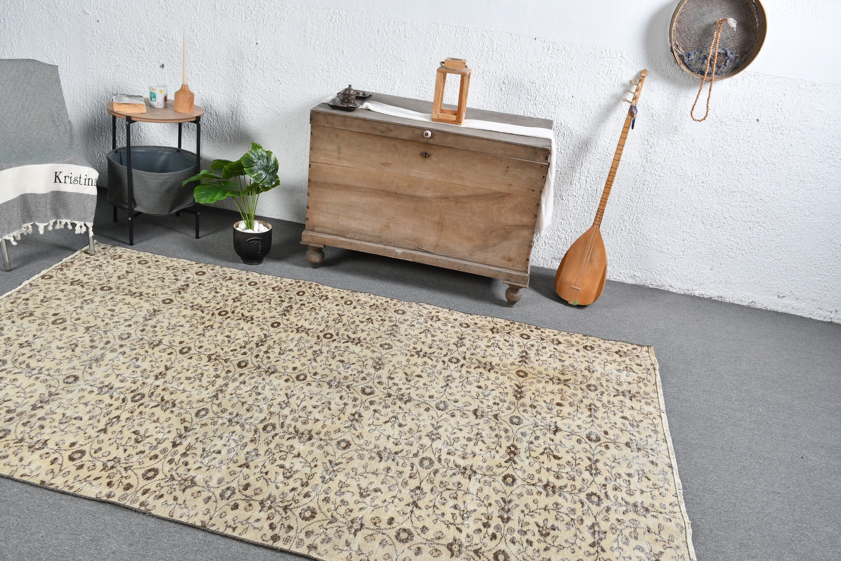 Floor Rug, Vintage Rugs, Home Decor Rug, Nursery Rugs, 4.8x8.1 ft Area Rug, Turkish Rug, Beige Home Decor Rug, Moroccan Rug, Cute Rug