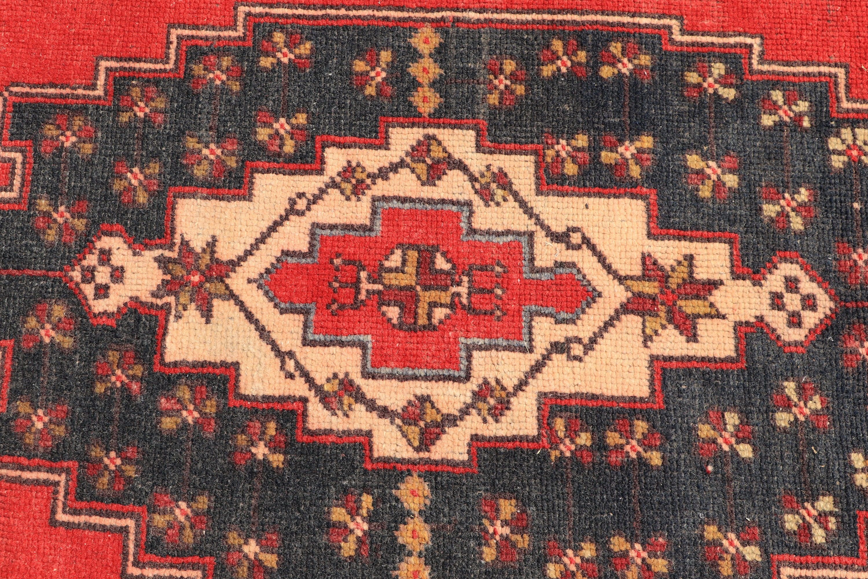 Home Decor Rug, Indoor Rugs, 4.1x8 ft Area Rugs, Turkish Rug, Red Anatolian Rugs, Pale Rug, Rugs for Dining Room, Vintage Rug, Moroccan Rug