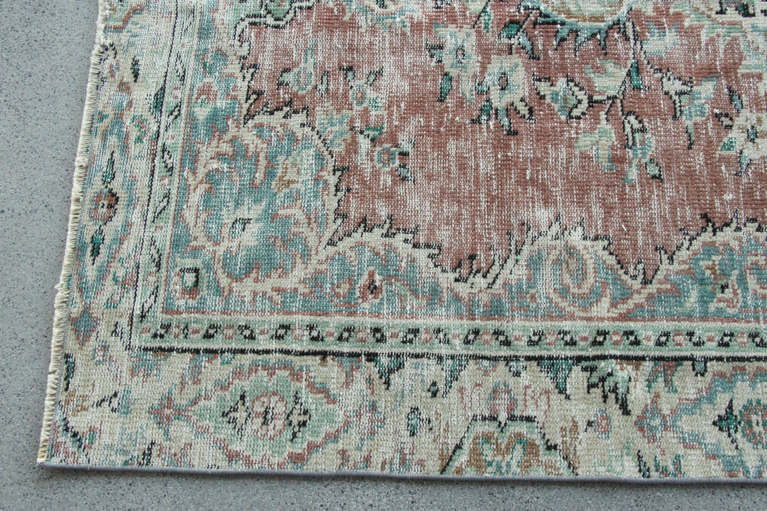 Gökkuşağı 4,5x8,2 ft Alan Halıları, Türk Halısı, Açıklama Halısı, Oushak Bölge Halısı, Mutfak Halıları, Vintage Halı, Boho Alan Halıları