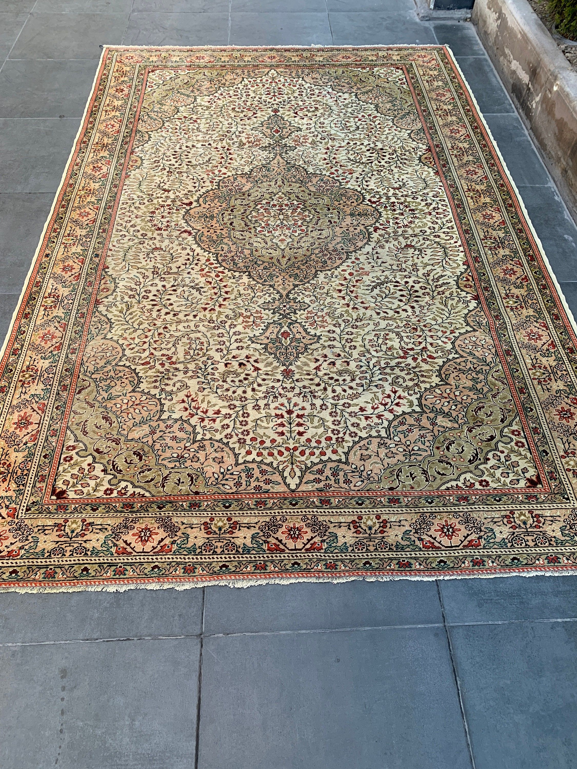 Vintage Halılar, Bej Antika Halı, Yatak Odası Halısı, Sessiz Halı, Salon Halısı, 5.2x8.6 ft Büyük Halı, Türk Halısı, Fas Halısı, Aztek Halısı, Mutfak Halısı