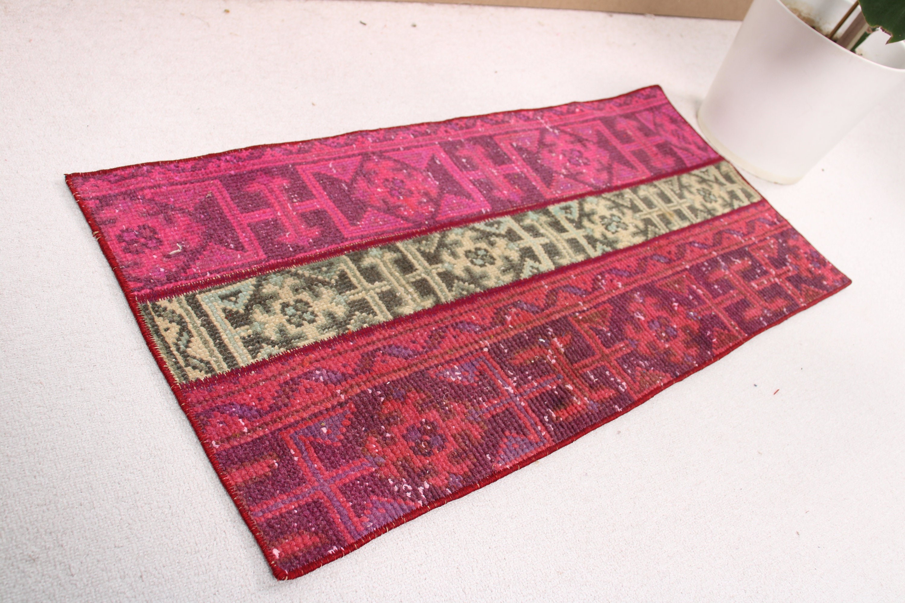 Türk Halıları, Mutfak Halısı, Pembe Düz Dokuma Halılar, Aztek Halısı, Yatak Odası Halıları, Küçük Boho Halısı, Vintage Halı, 1.6x3.4 ft Küçük Halı, Küçük Alan Halıları