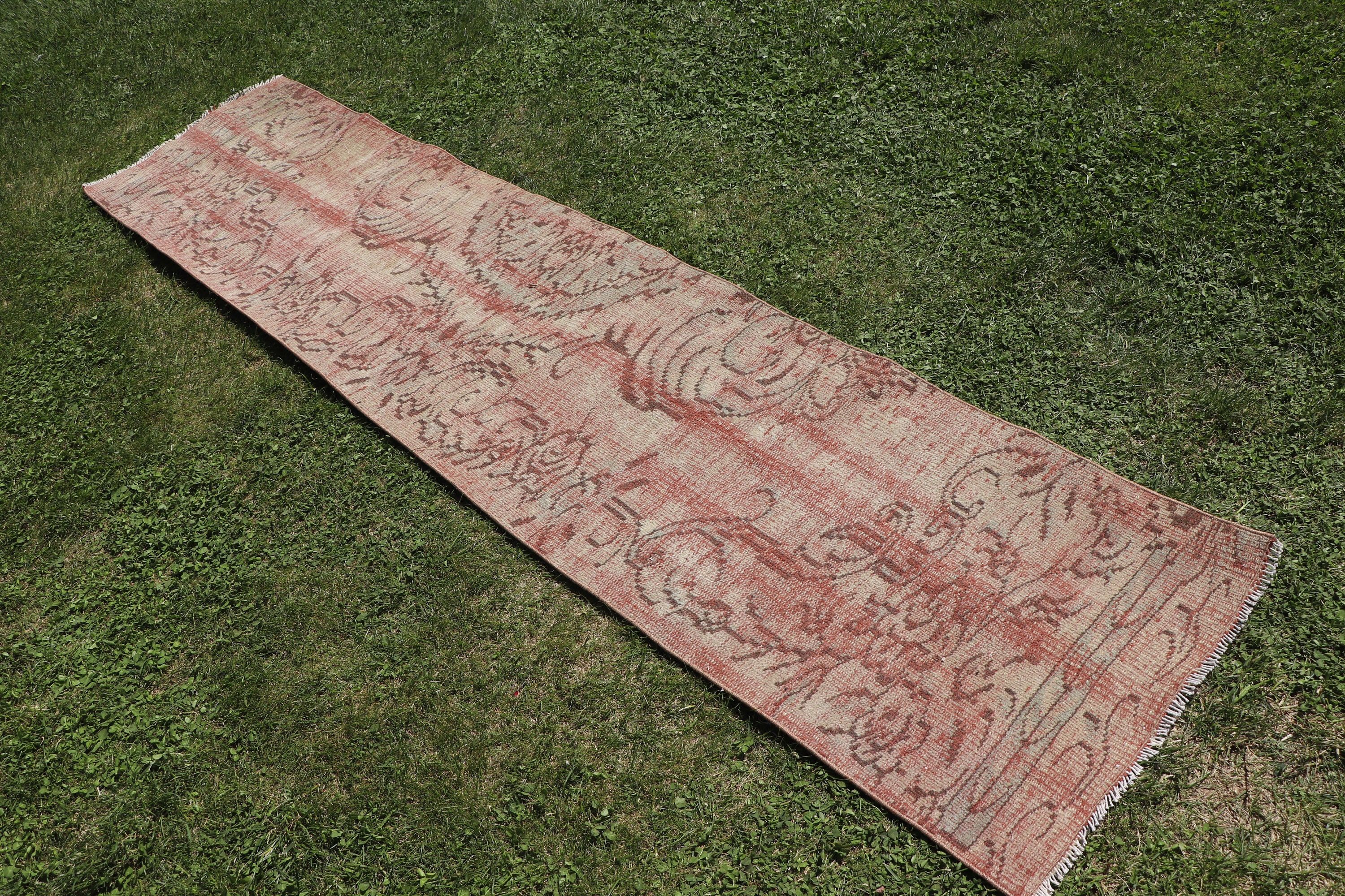 Rugs for Corridor, 2x8.6 ft Runner Rug, Long Runner Rug, Vintage Rugs, Turkish Rug, Oushak Rug, Antique Rugs, Brown Home Decor Rugs