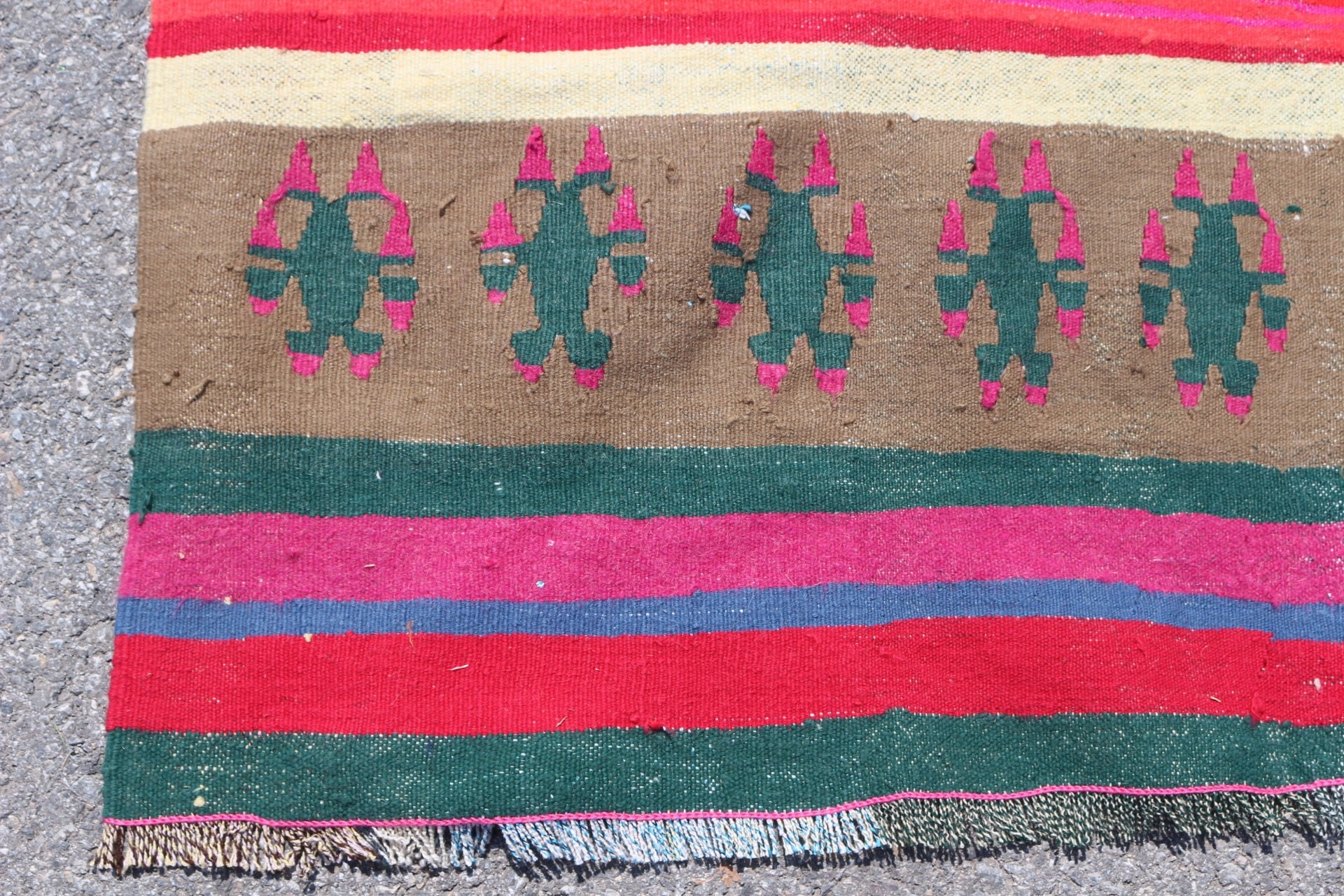 Türk Halısı, Vintage Halı, Alan Kilimleri, Yatak Odası Halıları, Pembe 4x8.4 ft Alan Kilim, Kilim, Oushak Halı, Çocuk Halısı, Antika Halılar