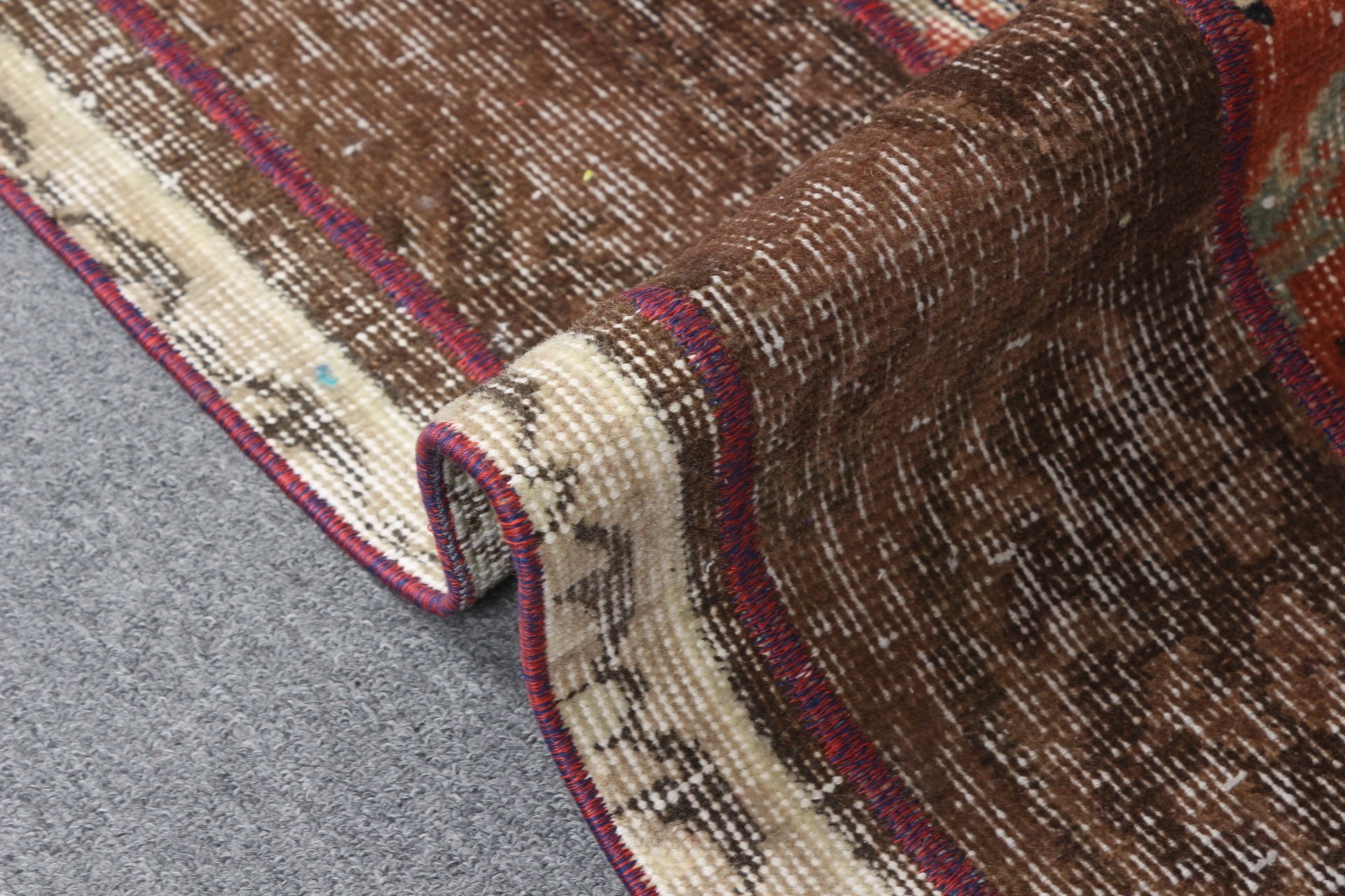 Rugs for Bathroom, Turkish Rugs, Pastel Rug, Bath Rug, Vintage Rug, Home Decor Rug, Red Kitchen Rug, 1.7x3.5 ft Small Rug, Moroccan Rugs