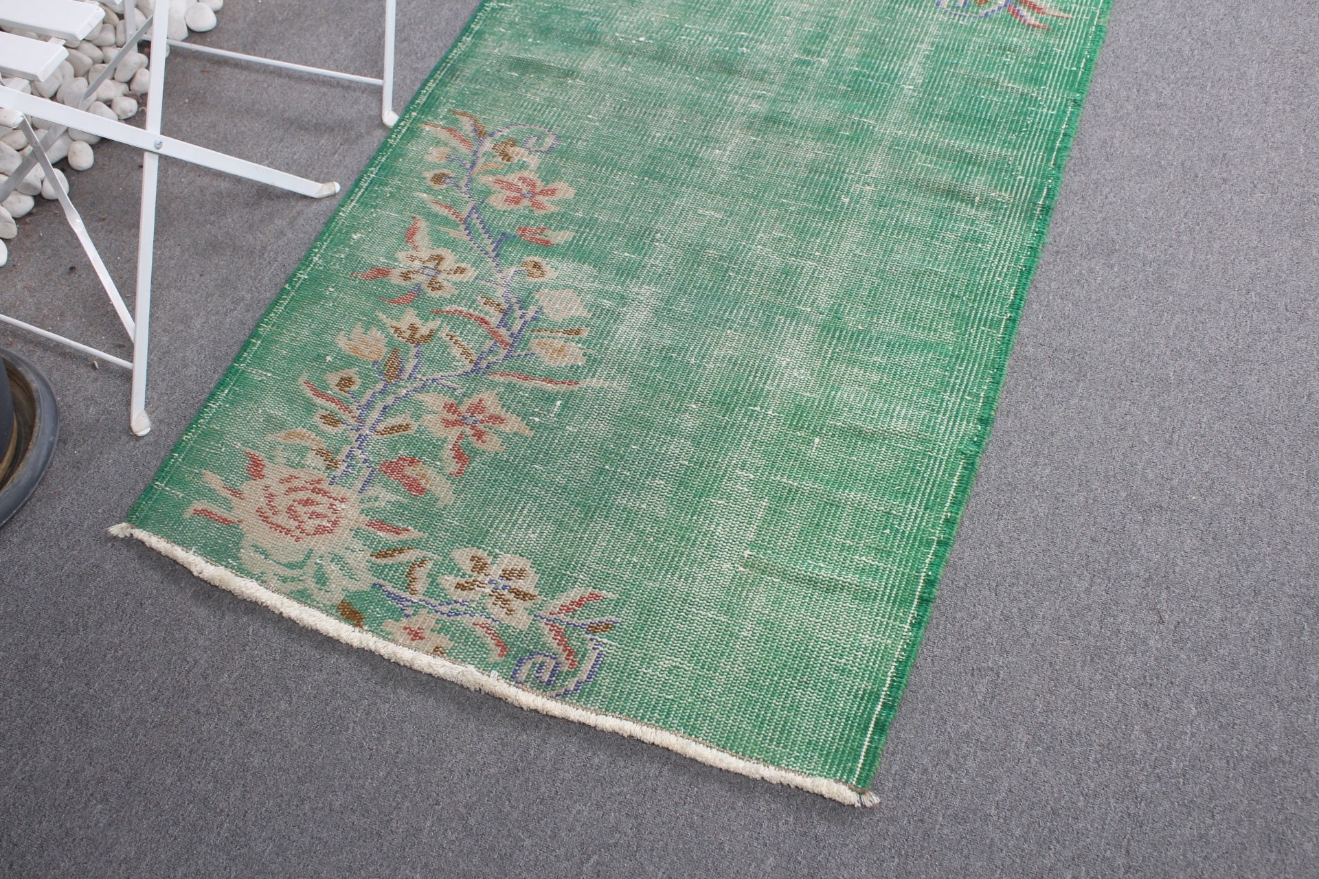 Yeşil Mutfak Halısı, Yatak Odası Halıları, Sanat Halıları, Vintage Halı, Türk Halıları, Mutfak Halıları, Oushak Halısı, 2,9x6,2 ft Accent Halıları