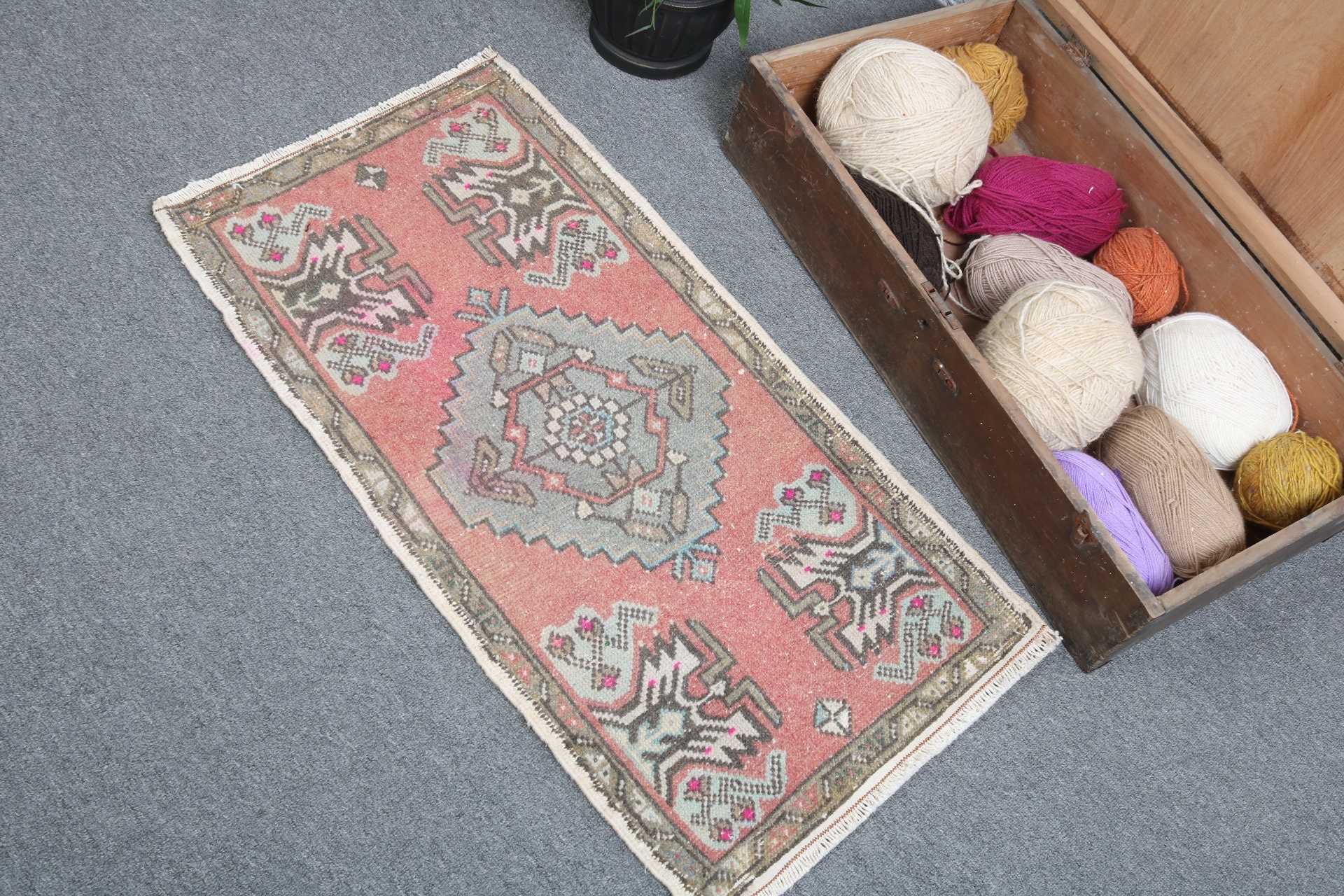 Neutral Rug, Wall Hanging Rug, Bathroom Rug, Red Floor Rugs, Rugs for Bedroom, 1.5x3 ft Small Rug, Vintage Rug, Turkish Rug, Handwoven Rug