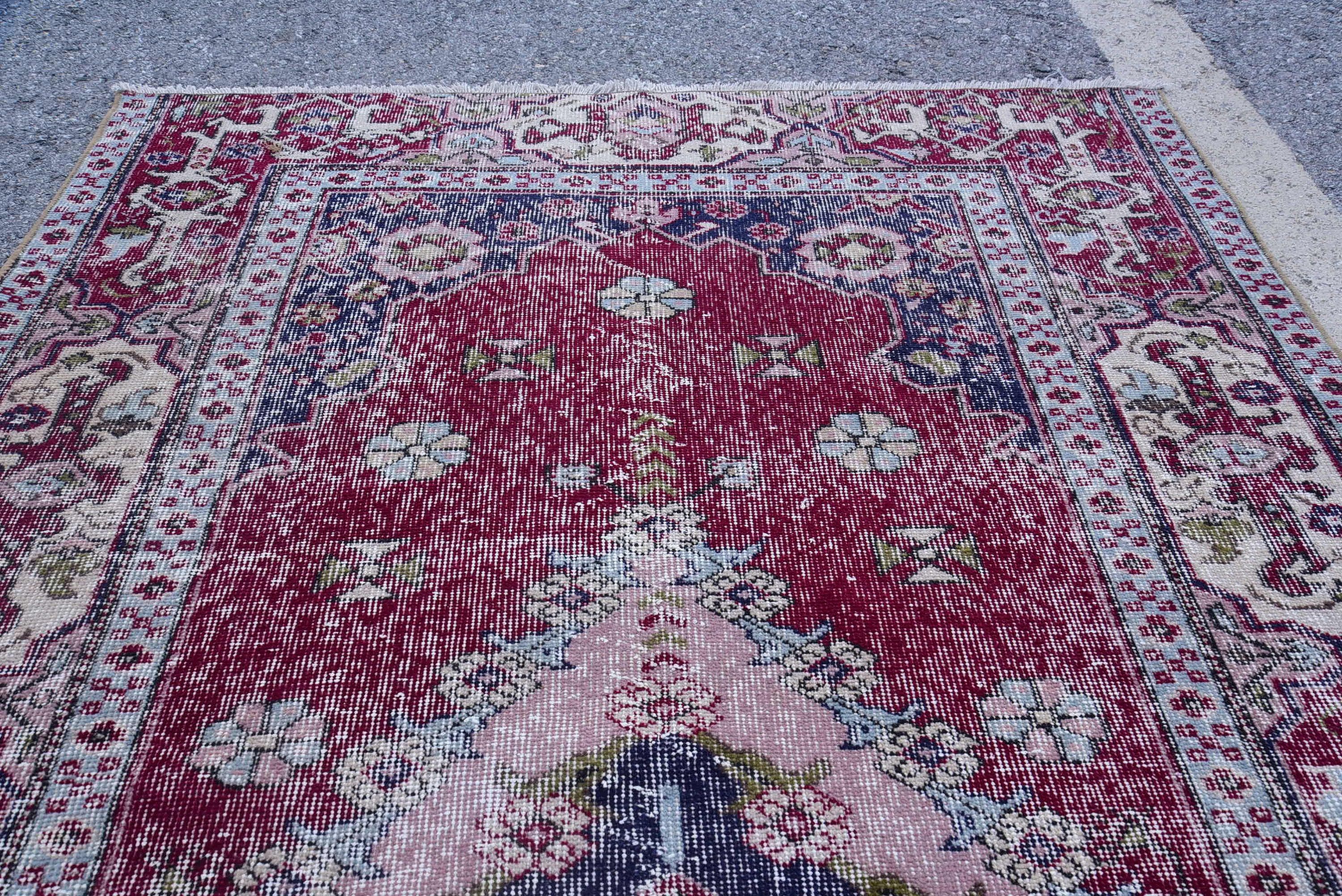 Oturma Odası Halısı, İç Mekan Halısı, Havalı Halı, Renkli Halılar, Yer Halıları, Türk Halısı, 4.4x7.5 ft Alan Halısı, Vintage Dekor Halısı, Vintage Halı