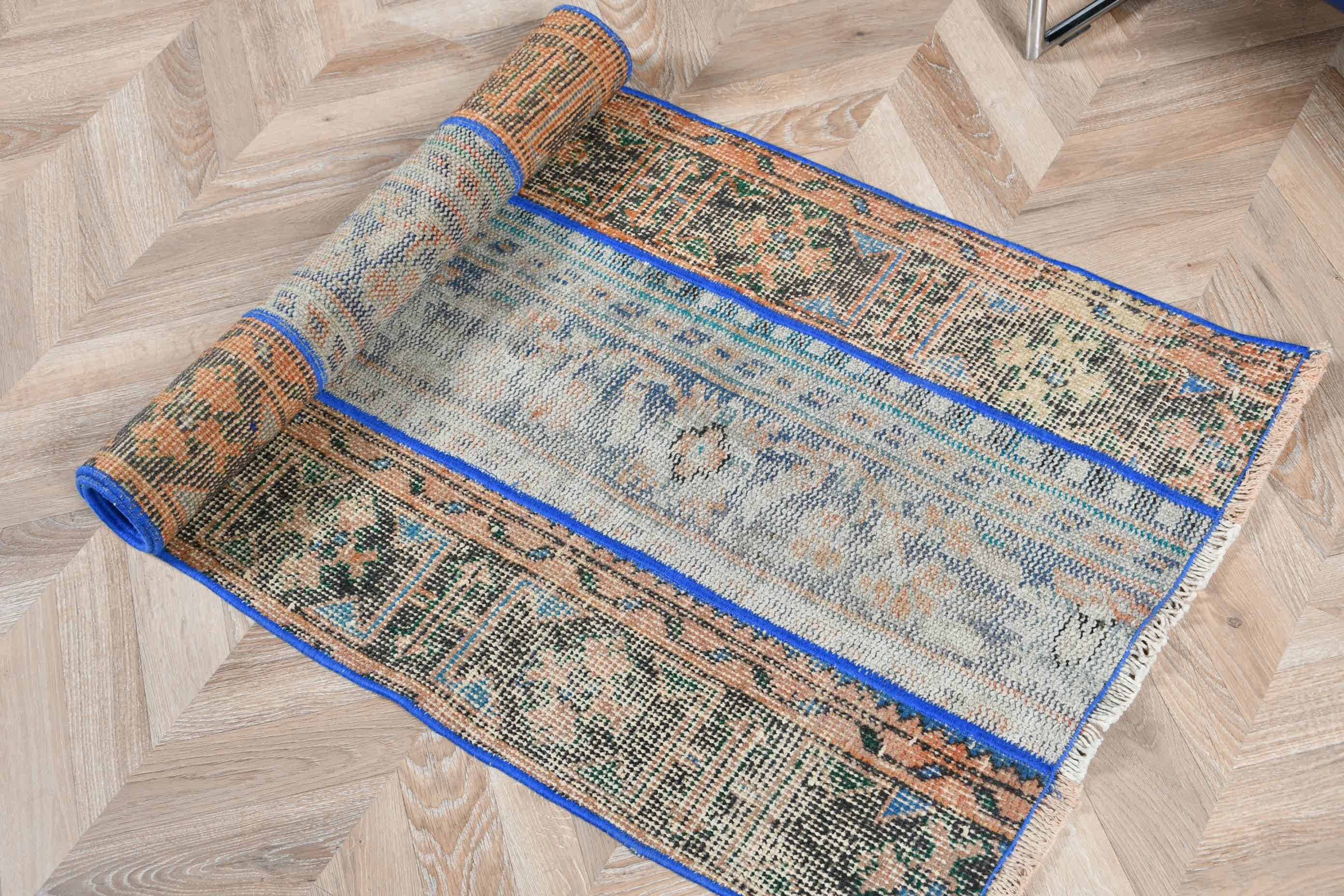 Turkish Rugs, 2.2x6.1 ft Runner Rugs, Kitchen Rugs, Rugs for Corridor, Orange Floor Rug, Vintage Rug, Antique Rug, Hallway Rug, Stair Rug