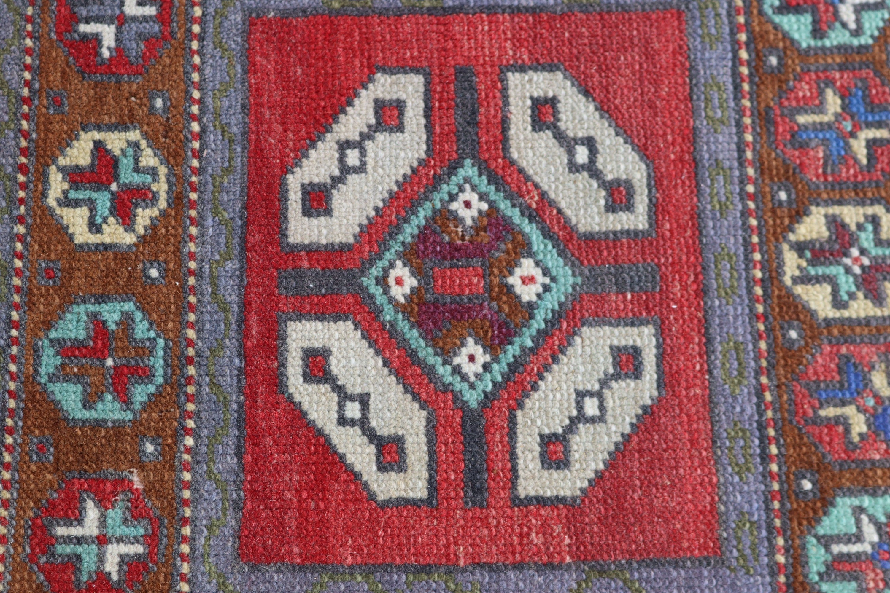 Kırmızı Ev Dekor Halısı, Vintage Halılar, Düz Dokuma Halı, Küçük Boho Halısı, Antika Halı, 1.5x2.3 ft Küçük Halılar, Türk Halıları, Küçük Alan Halısı