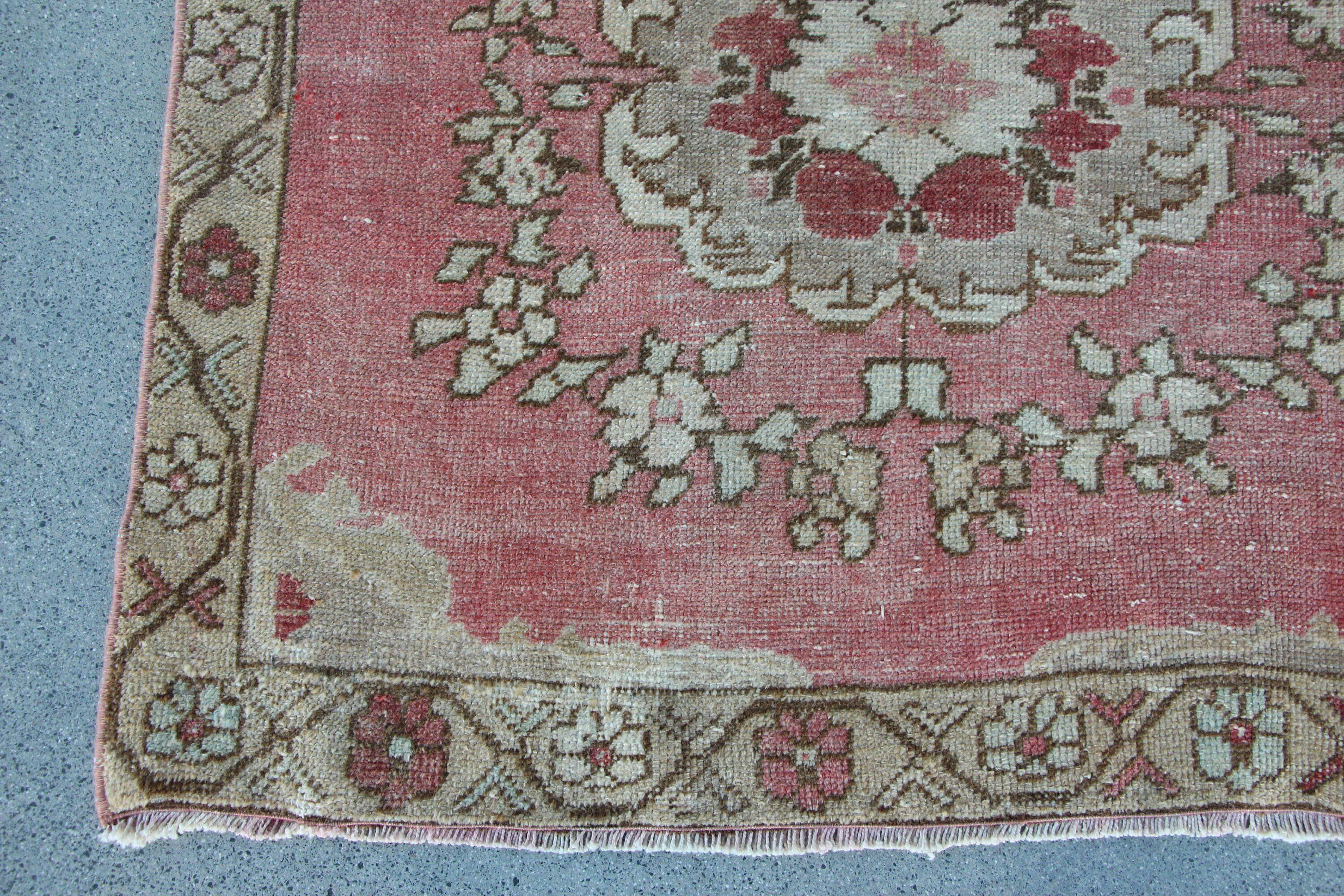 Nursery Rugs, Kitchen Rugs, Floor Rug, Vintage Rug, Entry Rug, Turkish Rug, Pink Bedroom Rugs, Rugs for Kitchen, 3.3x6.7 ft Accent Rug