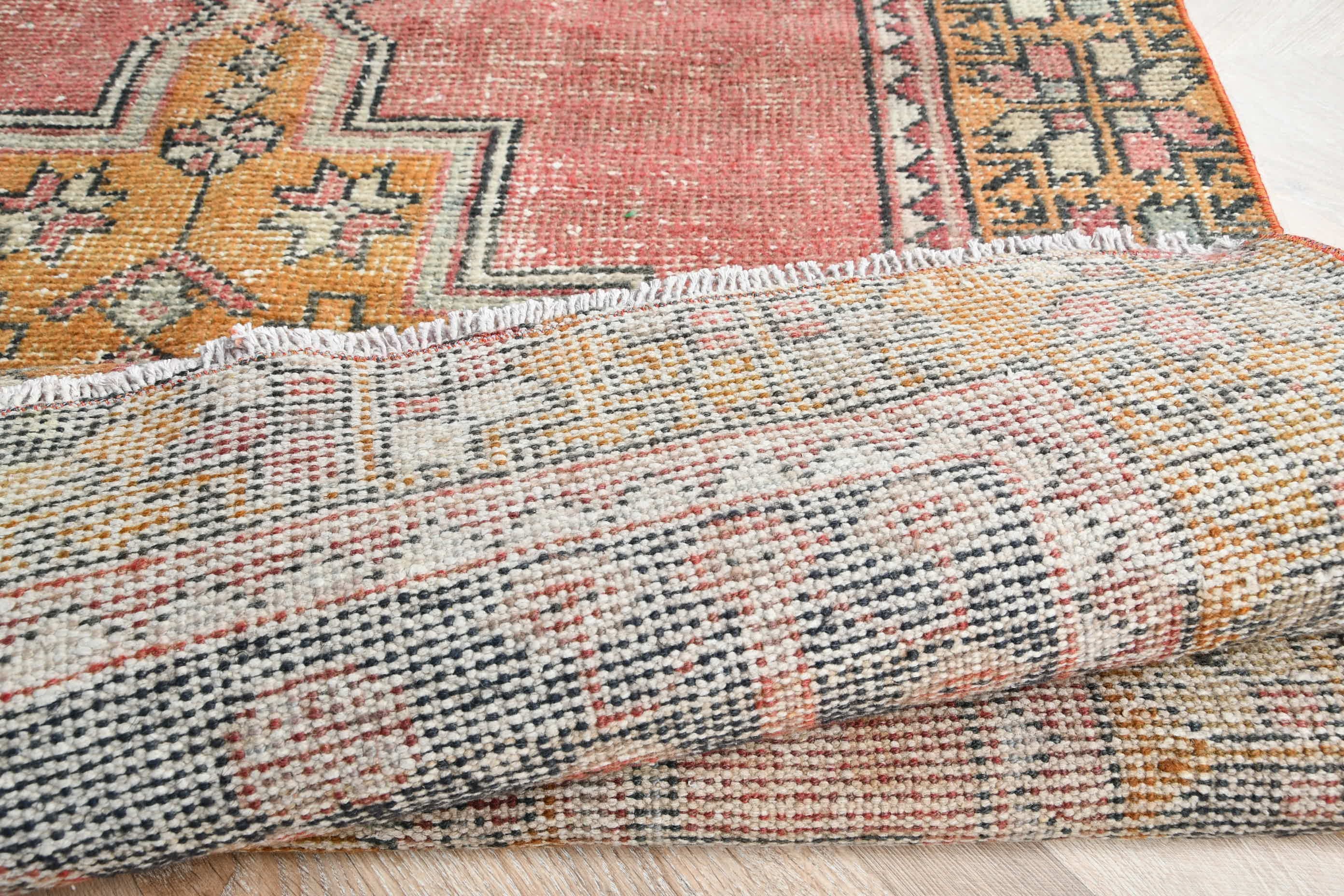 Home Decor Rug, Vintage Rugs, Oushak Rug, Living Room Rugs, Turkish Rug, Kitchen Rugs, 3.9x8.3 ft Area Rug, Tribal Rug, Orange Oushak Rugs