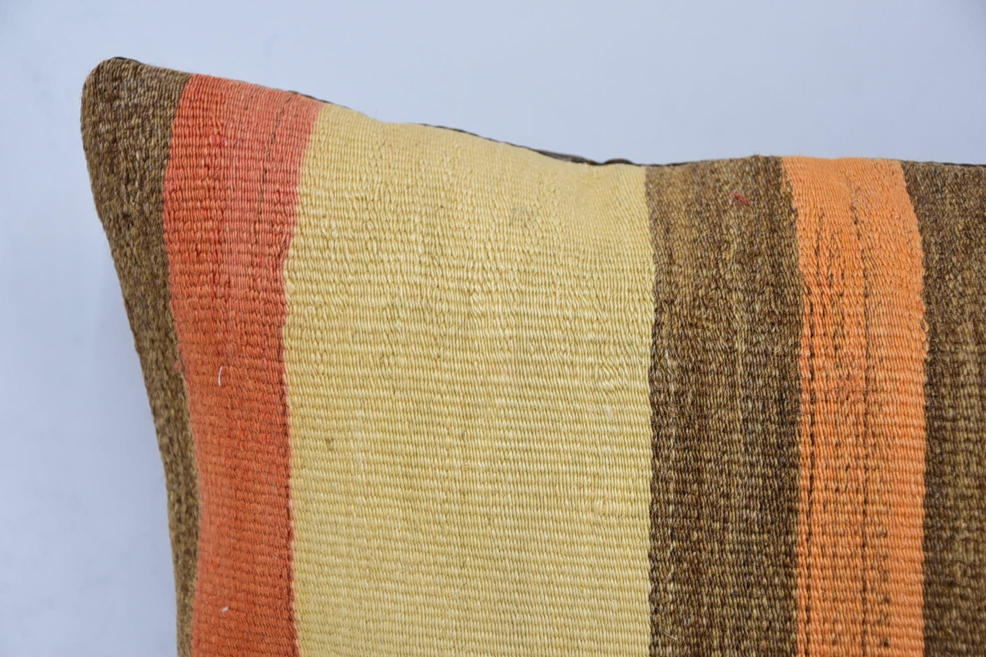 16"x24" Beige Cushion Cover, Vintage Kilim Pillow, Turkish Bench Pillow Case, Kilim Cushion Sham, Handmade Kilim Cushion, Bolster Pillow
