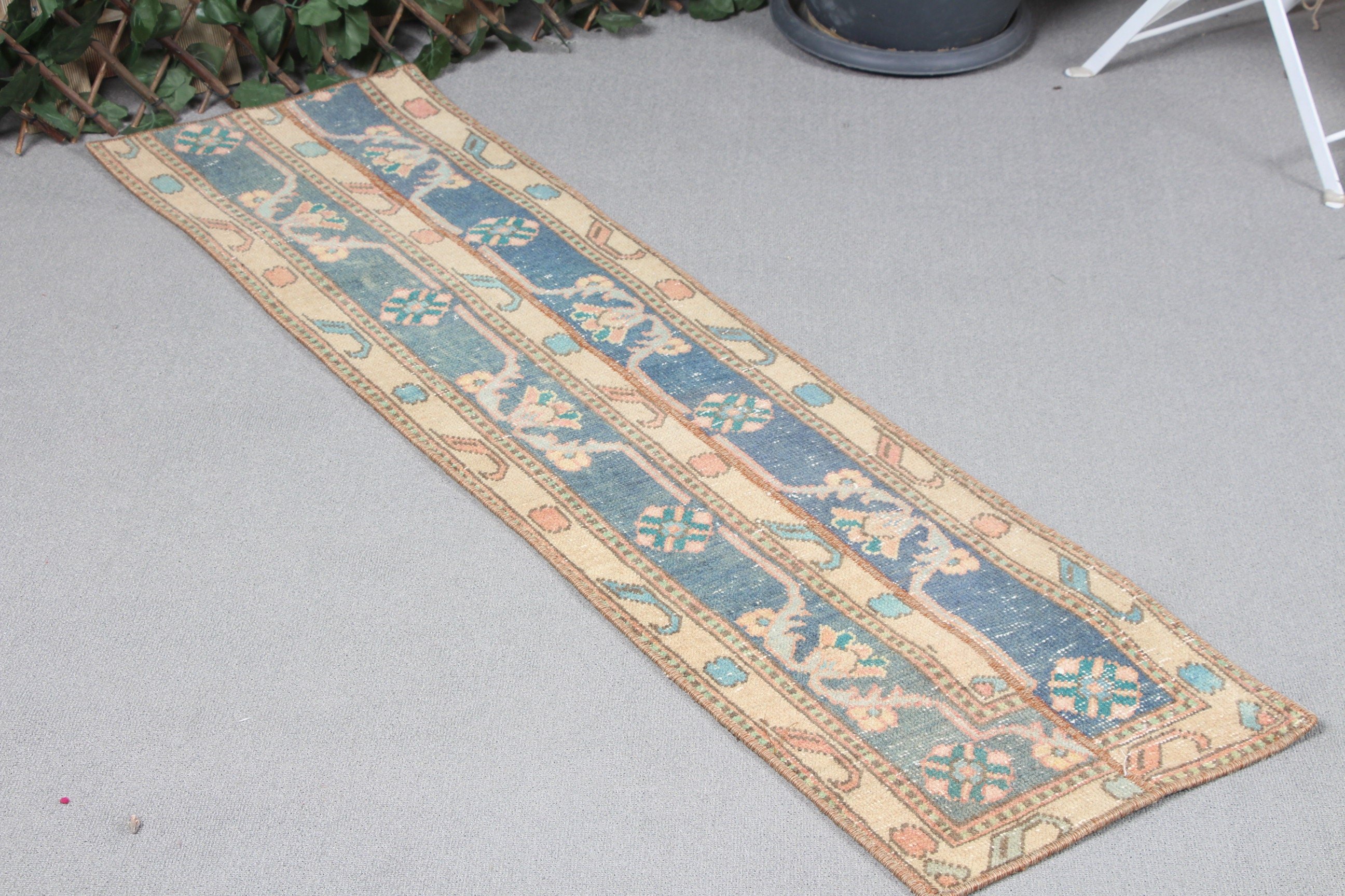 Nursery Rug, Turkish Rug, Anatolian Rug, Beige Home Decor Rug, Rugs for Nursery, 1.3x4.9 ft Small Rugs, Vintage Rug, Bath Rug, Floor Rug