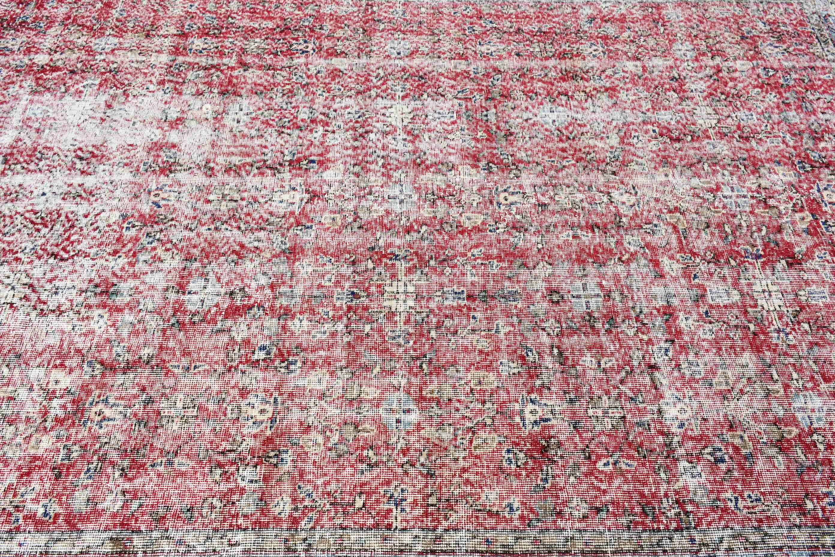 Antique Rugs, Kitchen Rug, Ethnic Rug, 5.9x9.4 ft Large Rugs, Salon Rug, Turkish Rug, Red Anatolian Rugs, Living Room Rugs, Vintage Rugs