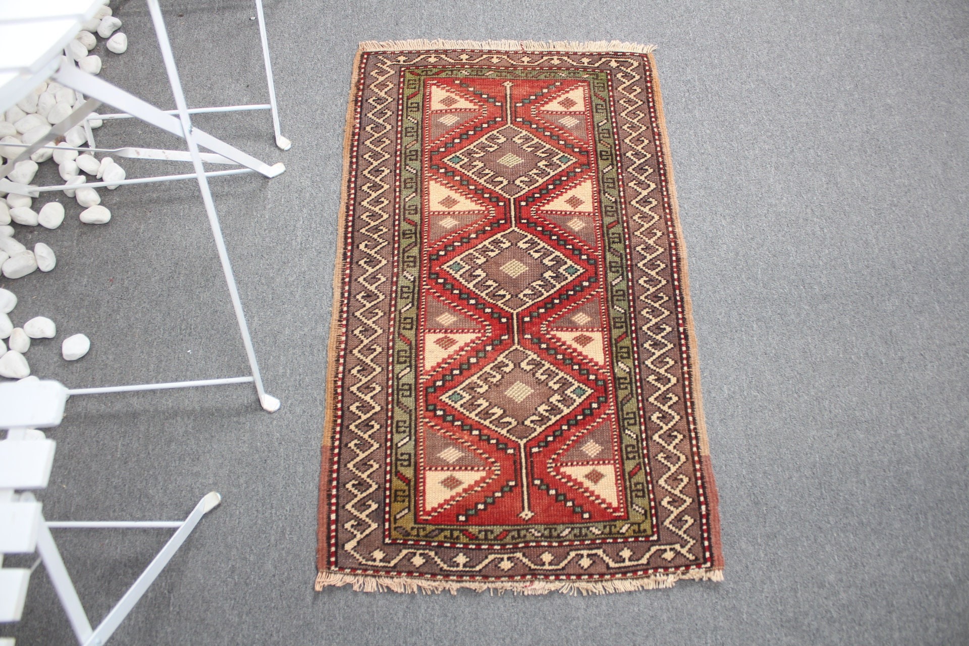 Kırmızı Yün Halı, Giriş Halısı, Oryantal Halı, 1,9x3,1 ft Küçük Halılar, Mutfak Halıları, Vintage Halı, Türk Halısı, Anadolu Halıları, Araba Paspas Halıları