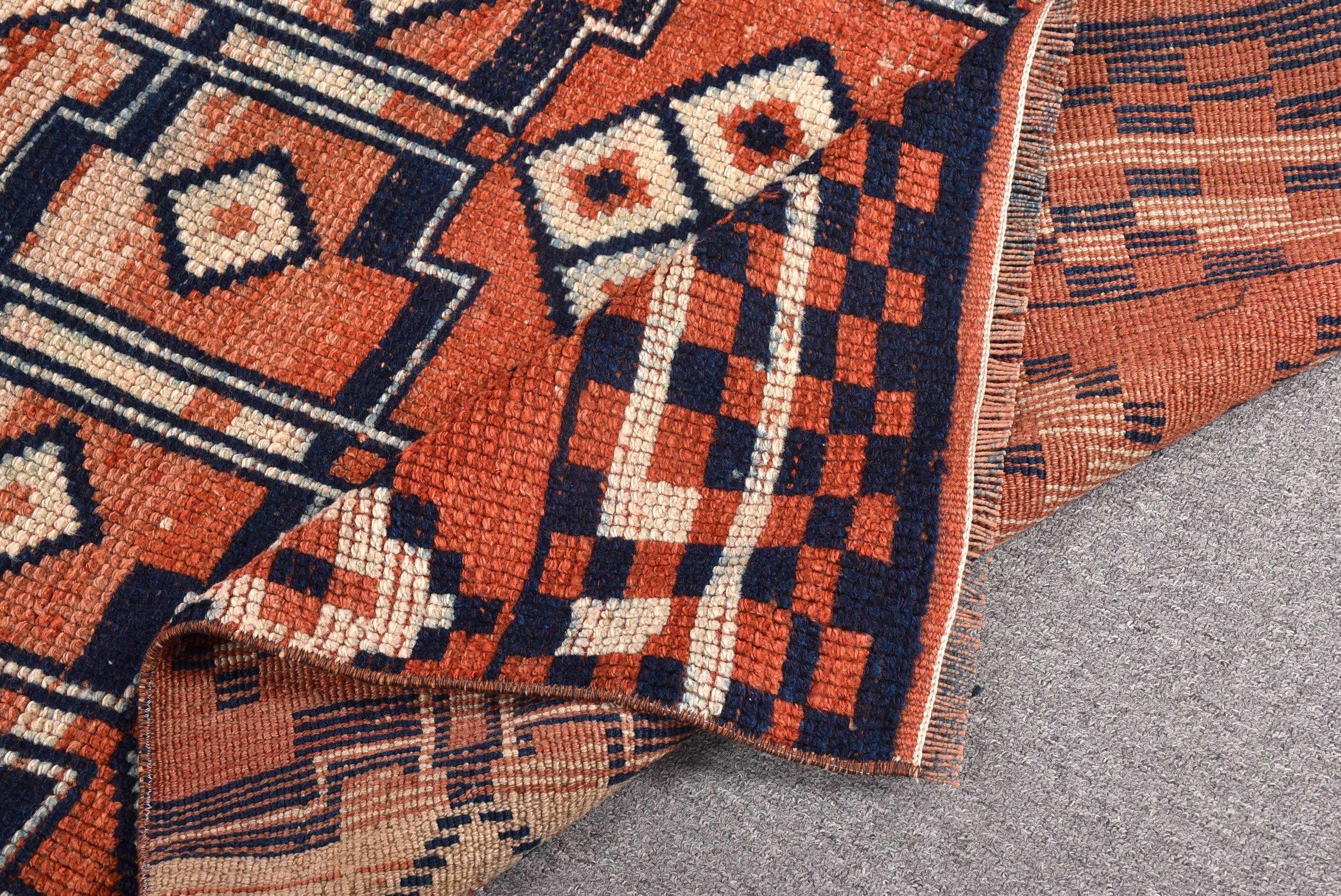 Geometric Rugs, Vintage Rugs, 4.8x7.8 ft Area Rugs, Orange Flatweave Rug, Turkish Rugs, Anatolian Rugs, Floor Rug, Living Room Rug