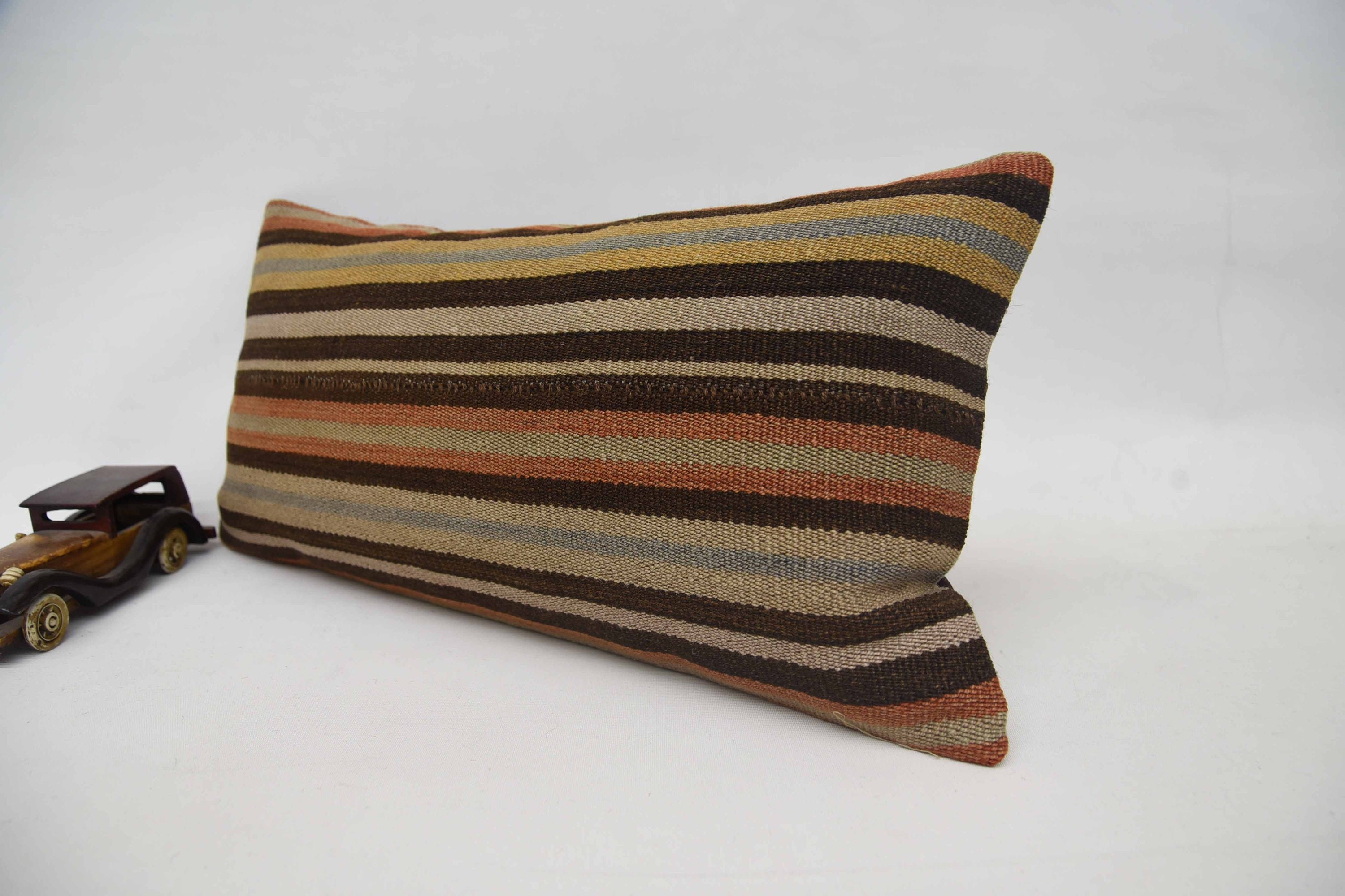 12"x24" Orange Pillow Cover, Antique Pillows, Pastel Cushion Cover, Rustic Pillow Case, Kilim Pillow Cover, Turkish Pillow