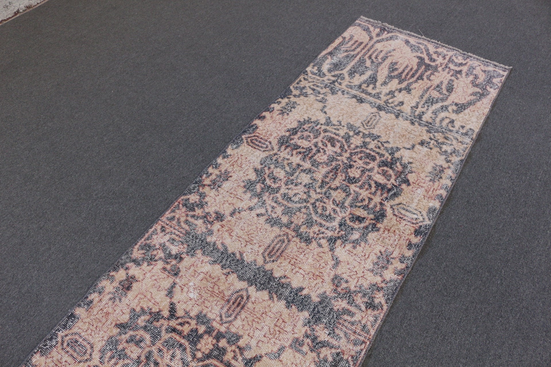 Rugs for Corridor, Beige Oushak Rug, Turkish Rug, Old Rug, Oriental Rug, Vintage Rug, Wool Rug, Corridor Rugs, 2.7x12.8 ft Runner Rugs