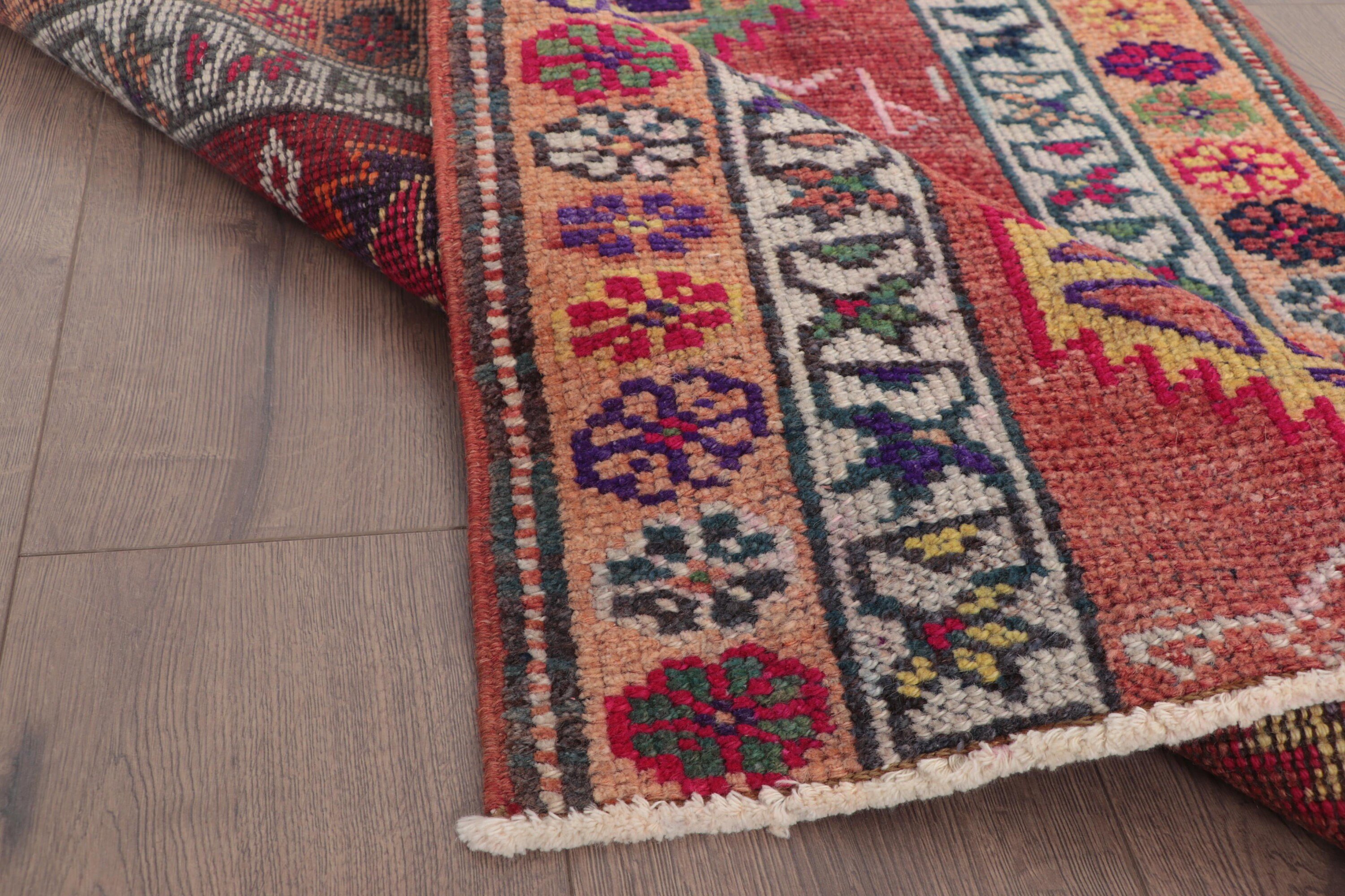 2,8x3,4 ft Küçük Halılar, Vintage Halı, Organik Halı, Küçük Boho Halıları, Turuncu Boho Halısı, Türk Halısı, Antika Halılar, Çocuk Halıları