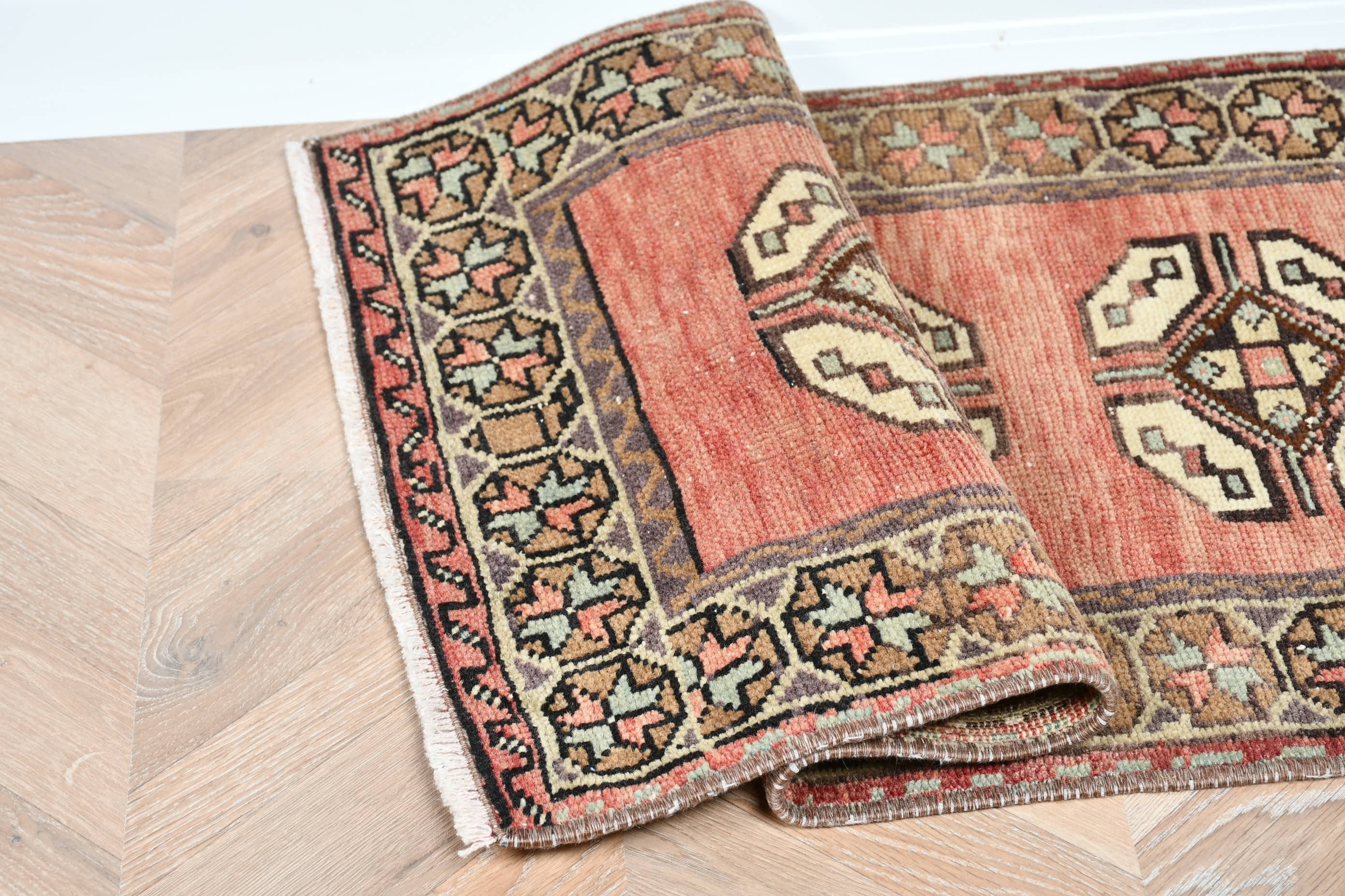 Vintage Rug, 2x3 ft Small Rugs, Turkish Rugs, Red Kitchen Rug, Antique Rug, Car Mat Rug, Rugs for Kitchen, Bedroom Rug