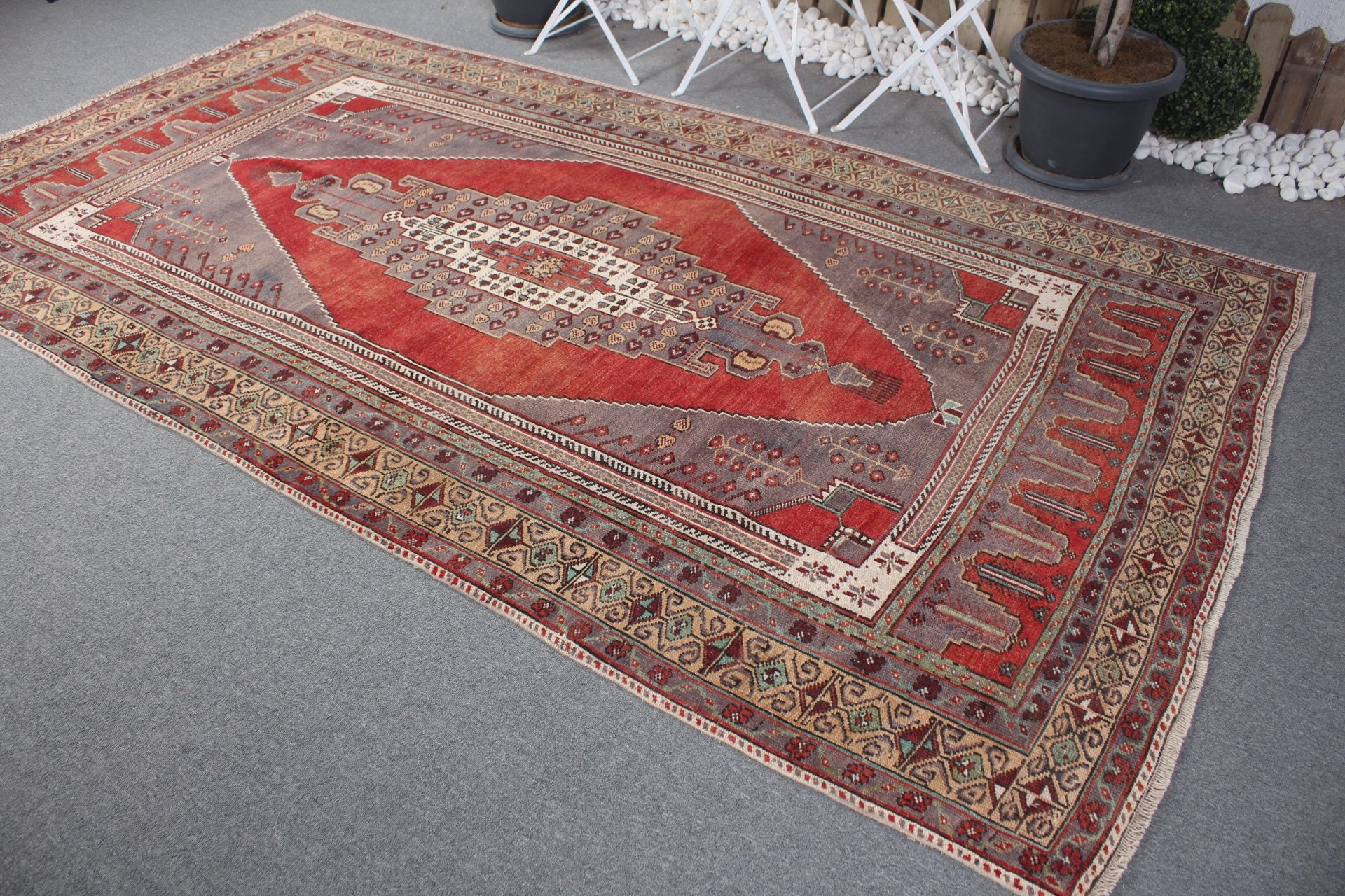 Kitchen Rug, Living Room Rugs, Ethnic Rug, 5.4x10.3 ft Large Rugs, Wool Rugs, Turkish Rug, Vintage Rug, Dining Room Rug, Red Home Decor Rug