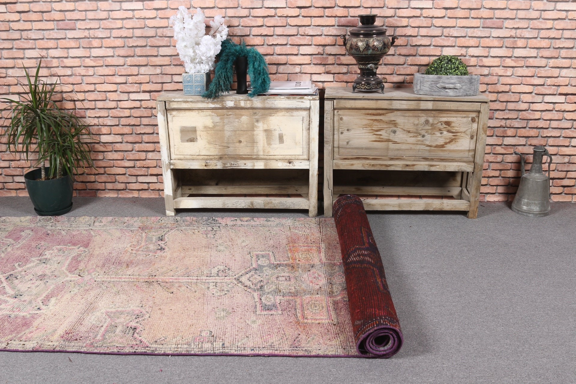 Türk Halıları, Vintage Halılar, Koridor Halısı, 3.8x11.5 ft Runner Halısı, Runner Halıları, Bej Zemin Halısı, Fas Halısı, Oryantal Halı, Eski Halı