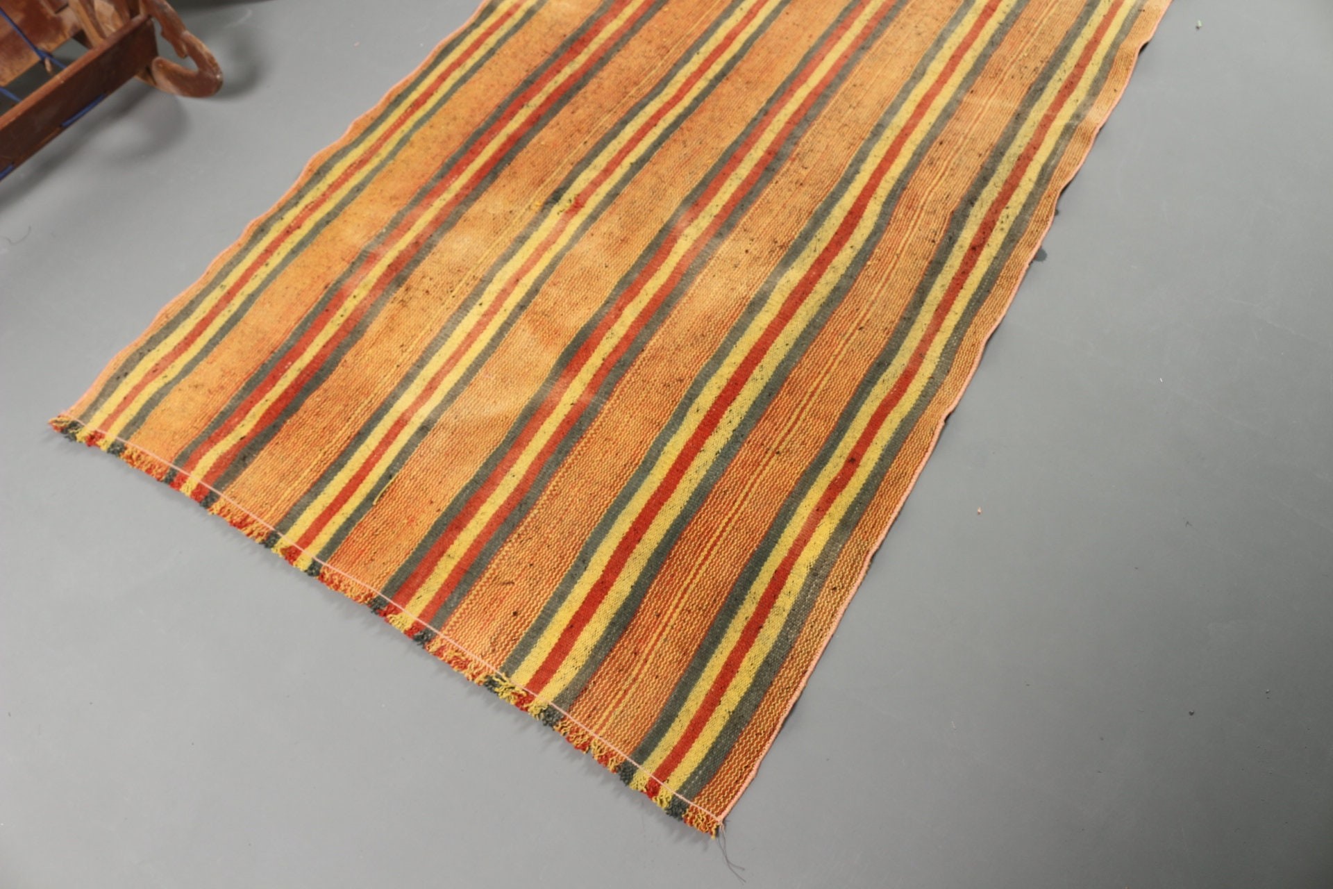 Kilim, Anadolu Halısı, Oushak Halısı, Sarı Anadolu Halısı, 3,7x8,1 ft Alan Halıları, Yemek Odası Halıları, Vintage Halı, Türk Halıları, Çocuk Halısı