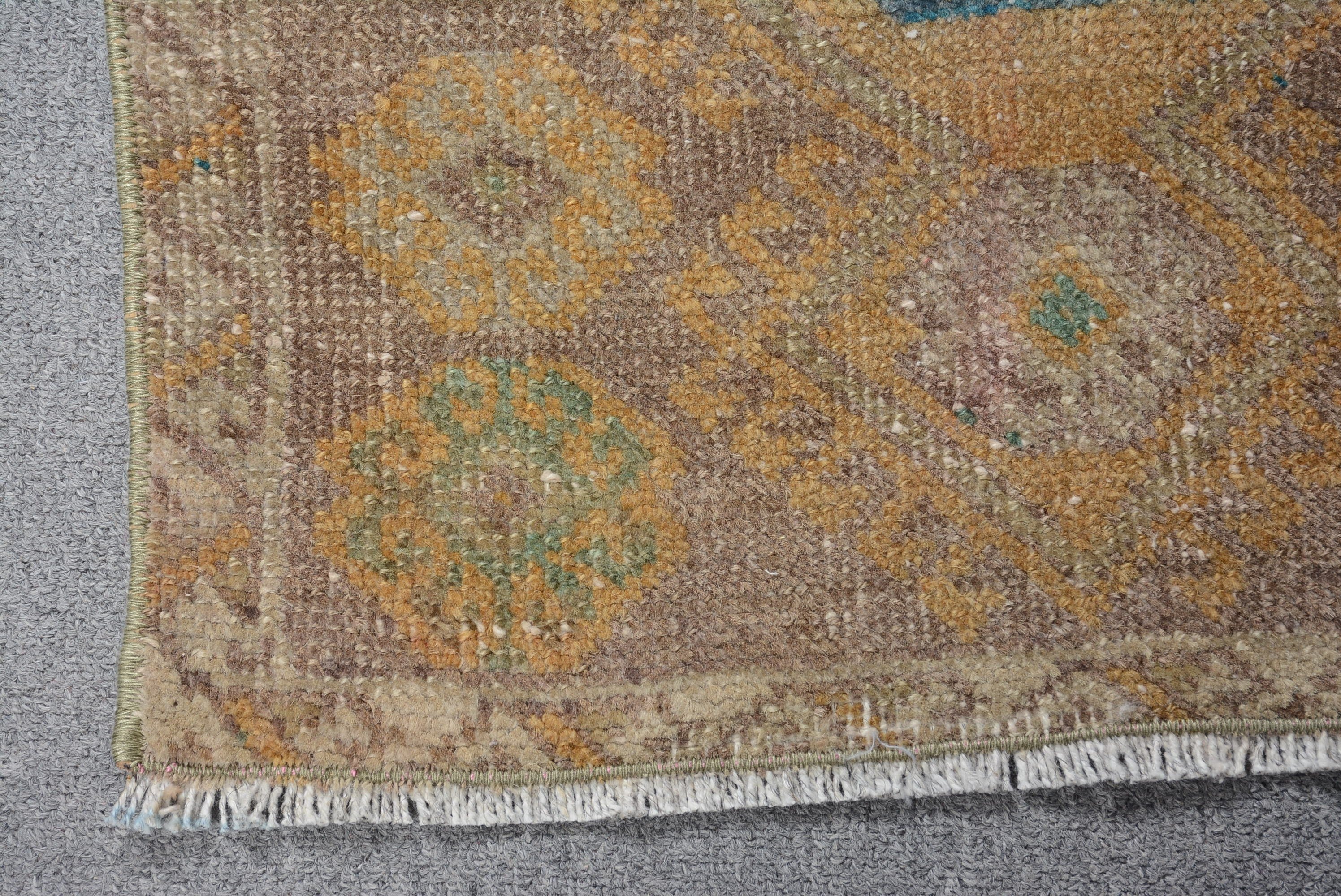 Bedroom Rug, Wool Rug, Bronze Oushak Rug, 1.6x3.1 ft Small Rug, Vintage Rug, Bathroom Rug, Turkish Rugs, Rugs for Car Mat, Kitchen Rug