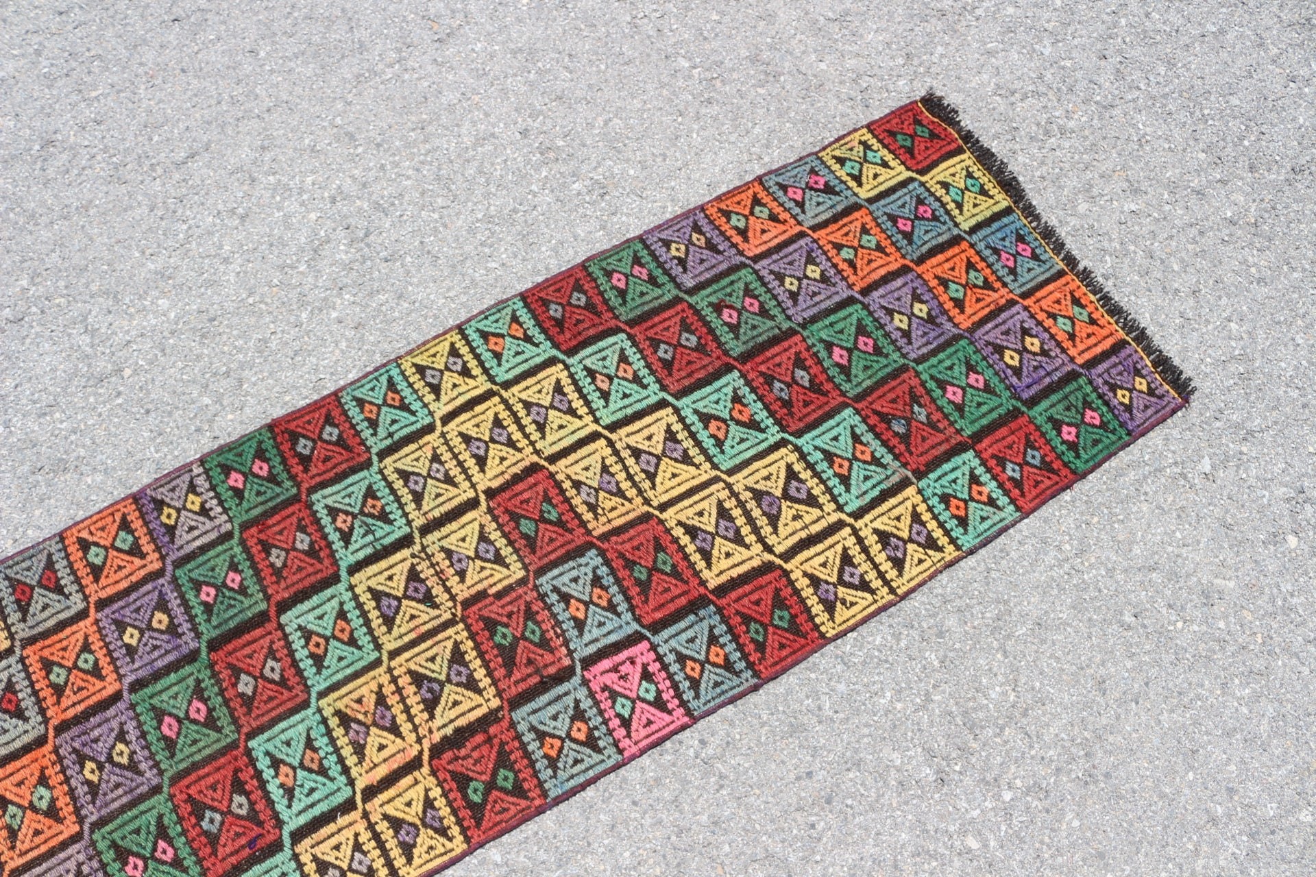 Koridor Halıları, 1.9x7.5 ft Yolluk Halısı, Yer Halıları, Türk Halısı, Oushak Halıları, Vintage Halı, Mutfak Halısı, Kilim, Doğal Halı, Sarı Yatak Odası Halısı