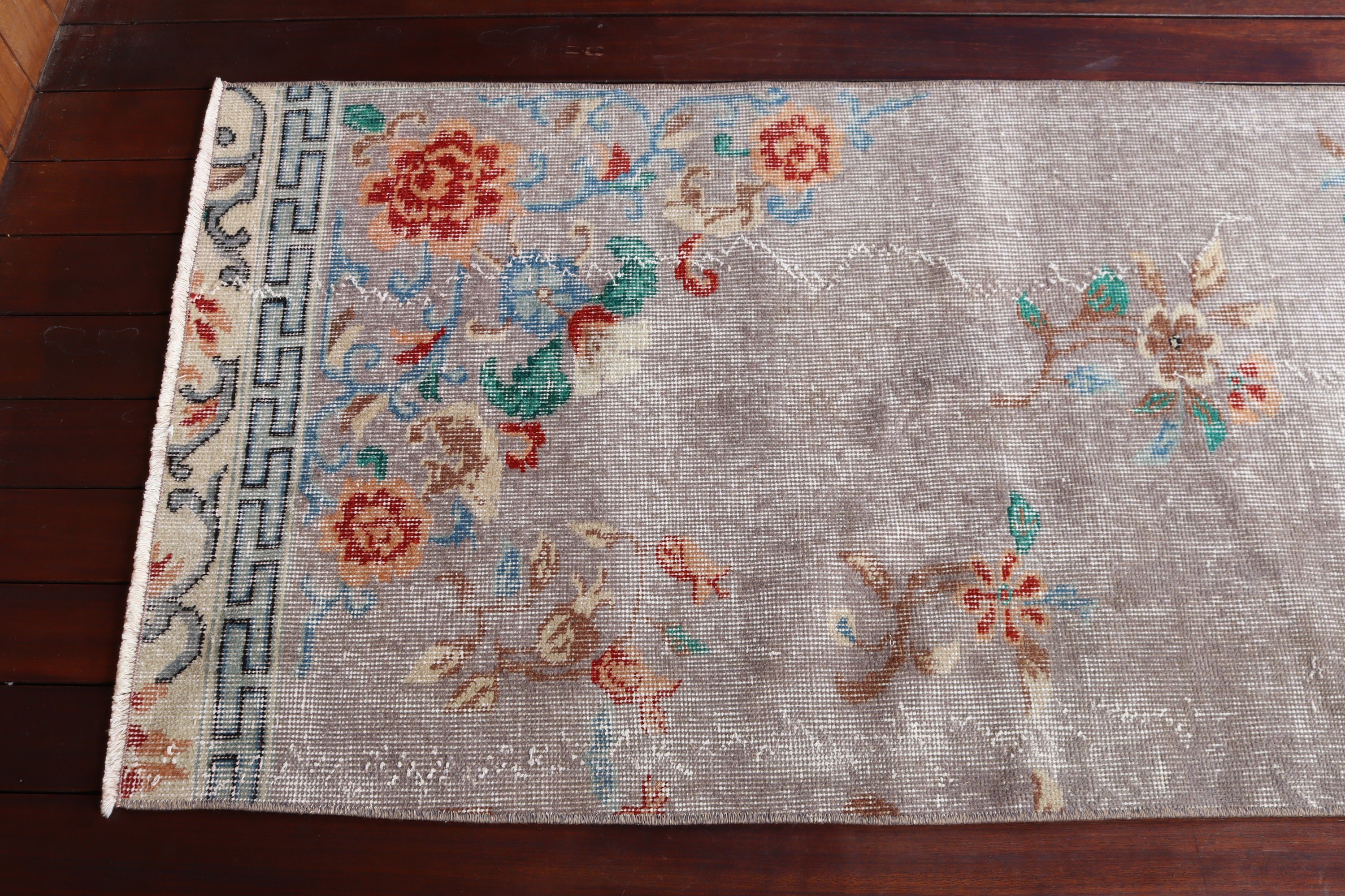 Uzun Yolluk Halısı, Havalı Halılar, Gri Oryantal Halılar, 2,6x9 ft Yolluk Halısı, Boho Halıları, Türk Halısı, Vintage Halı, Antika Halılar, Vintage Yolluk Halıları