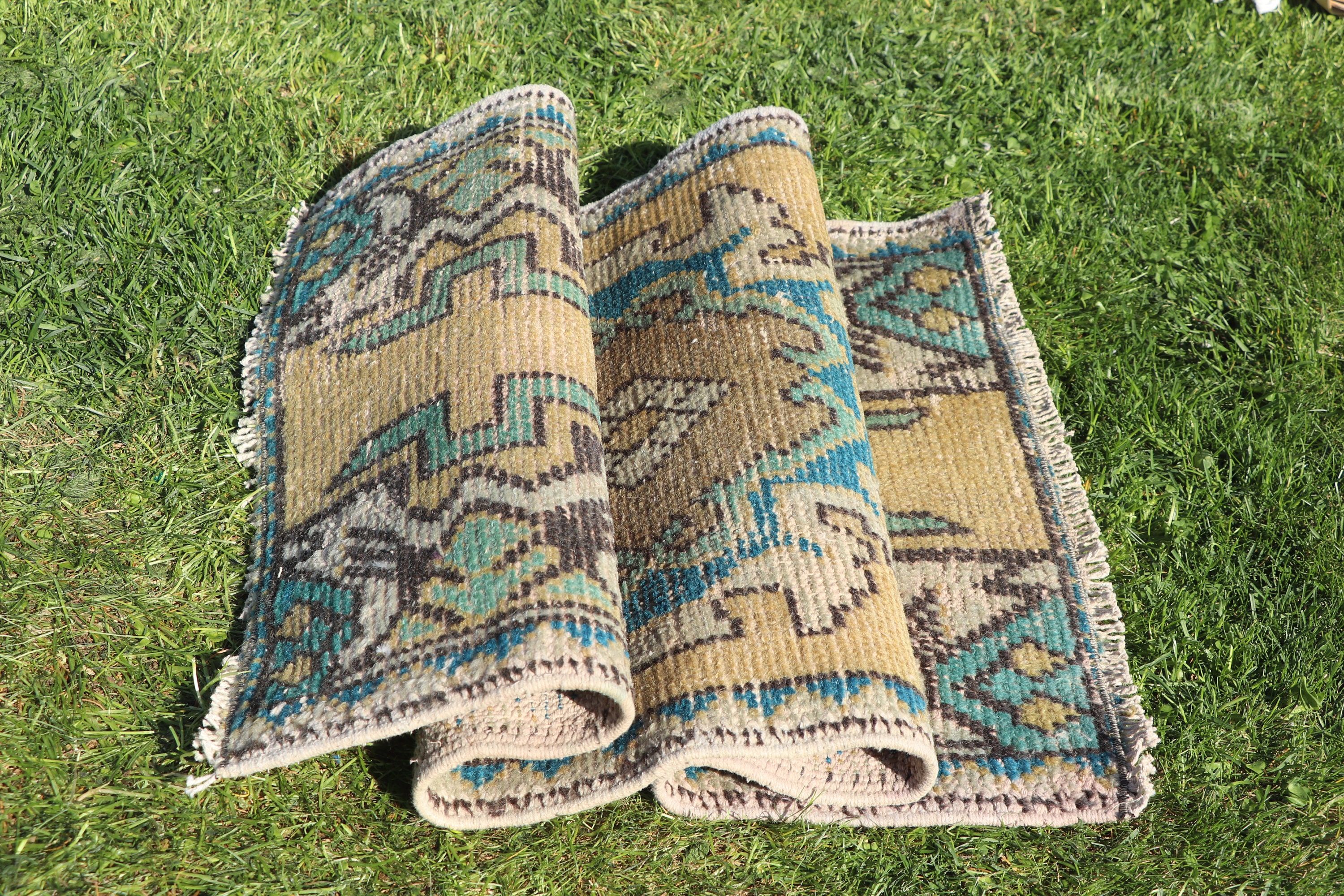 Boho Halılar, Mutfak Halısı, Ev Dekor Halıları, Türk Halısı, Paspas Halısı, 1.5x3.2 ft Küçük Halı, Sarı Ev Dekor Halıları, Ofis Halısı, Vintage Halılar