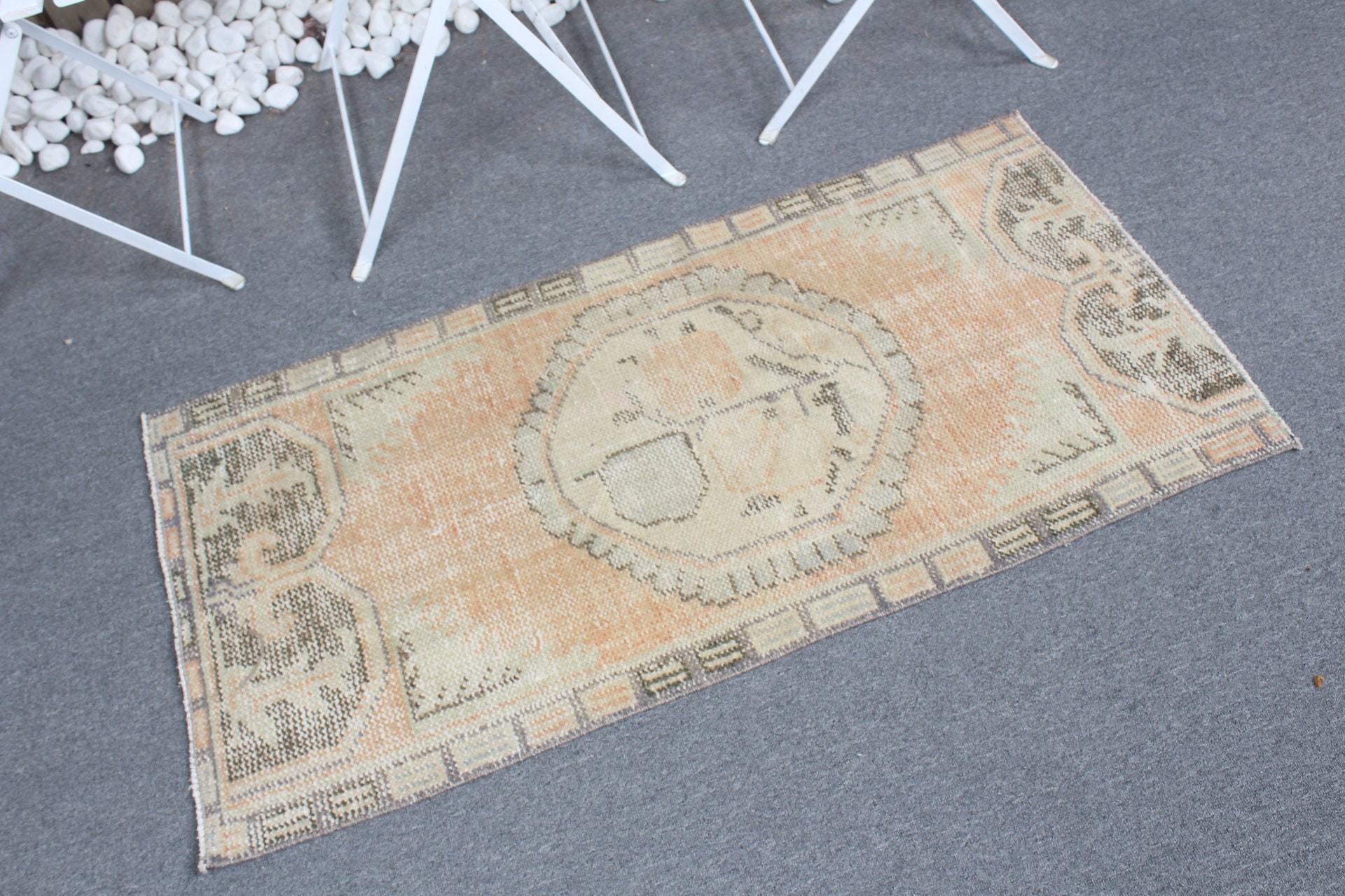 Door Mat Rug, 2x4 ft Small Rug, Rugs for Bedroom, Wool Rug, Bedroom Rug, Turkish Rug, Orange Antique Rug, Vintage Rugs