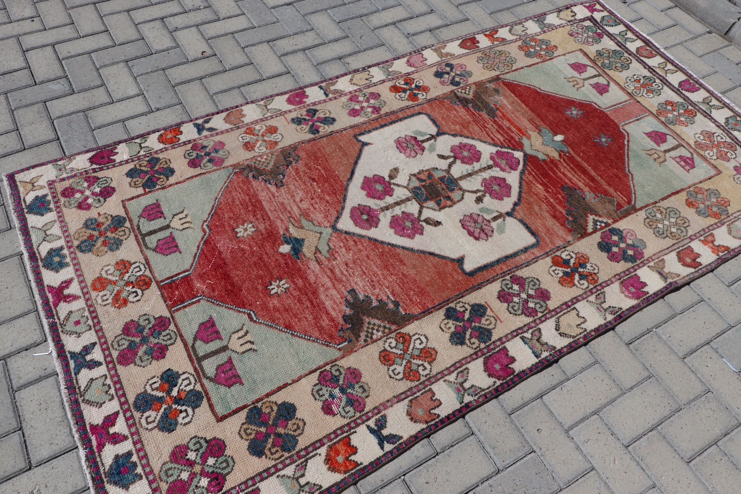 Moroccan Rug, Living Room Rug, Bedroom Rug, Red Floor Rugs, 4.1x7.8 ft Area Rugs, Vintage Rug, Indoor Rug, Vintage Decor Rugs, Turkish Rug