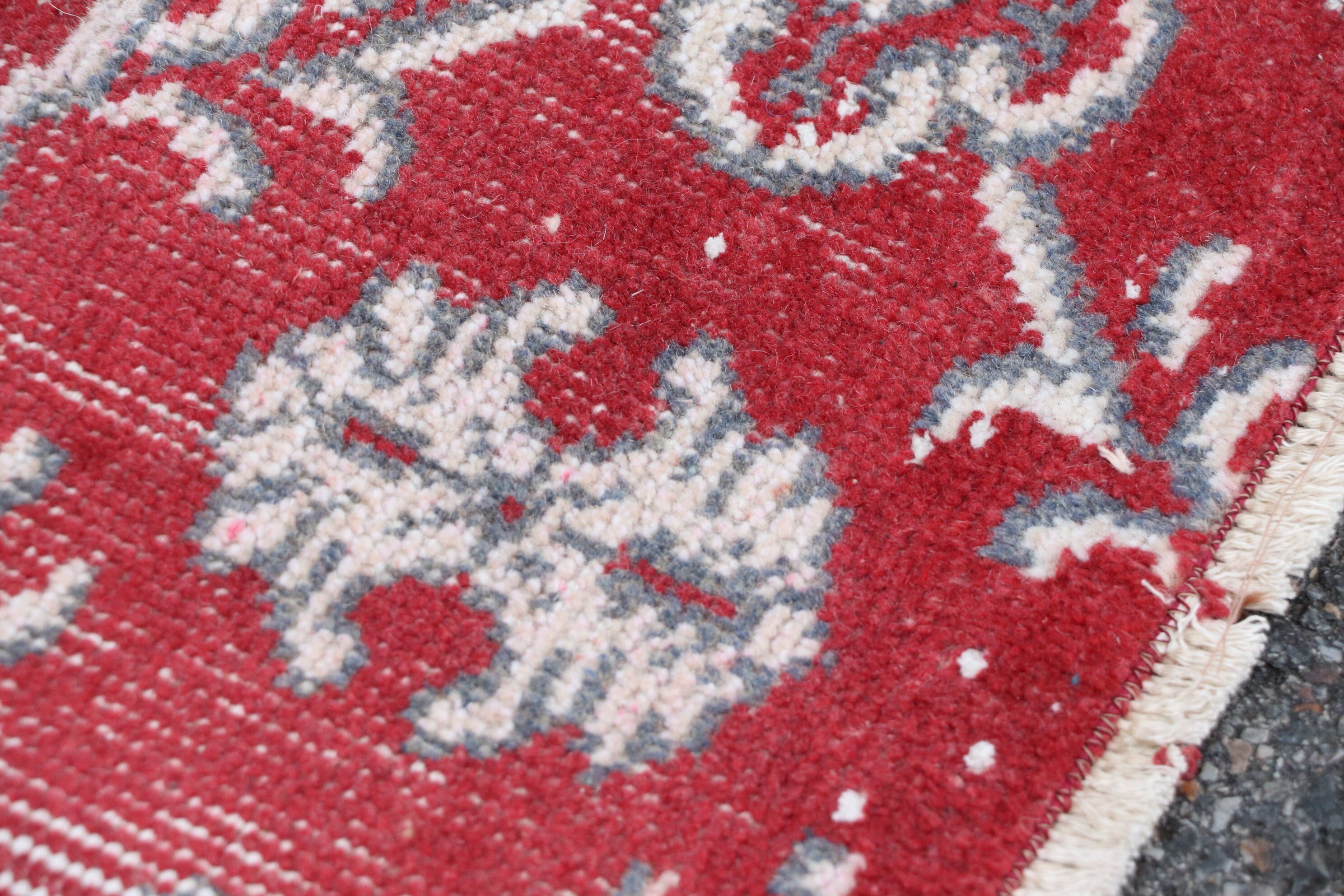 Turkish Rug, Vintage Rugs, Stair Rug, Rugs for Stair, Wool Rug, Corridor Rug, 2.9x10.6 ft Runner Rugs, Red Kitchen Rug