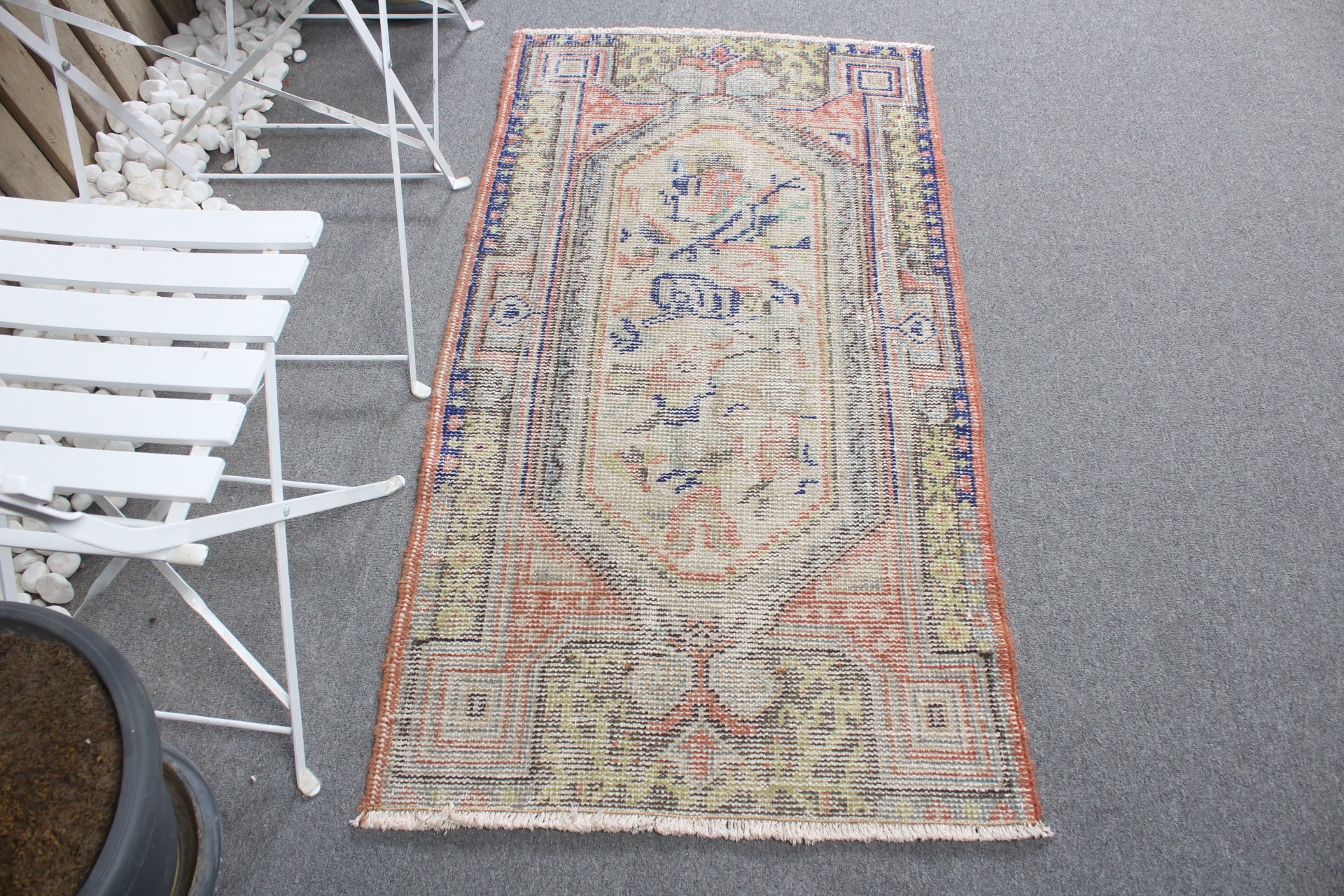 Vintage Rug, Bedroom Rug, Designer Rug, Turkish Rugs, Beige Floor Rugs, 2.5x4.7 ft Small Rugs, Anatolian Rug, Oriental Rugs, Car Mat Rugs