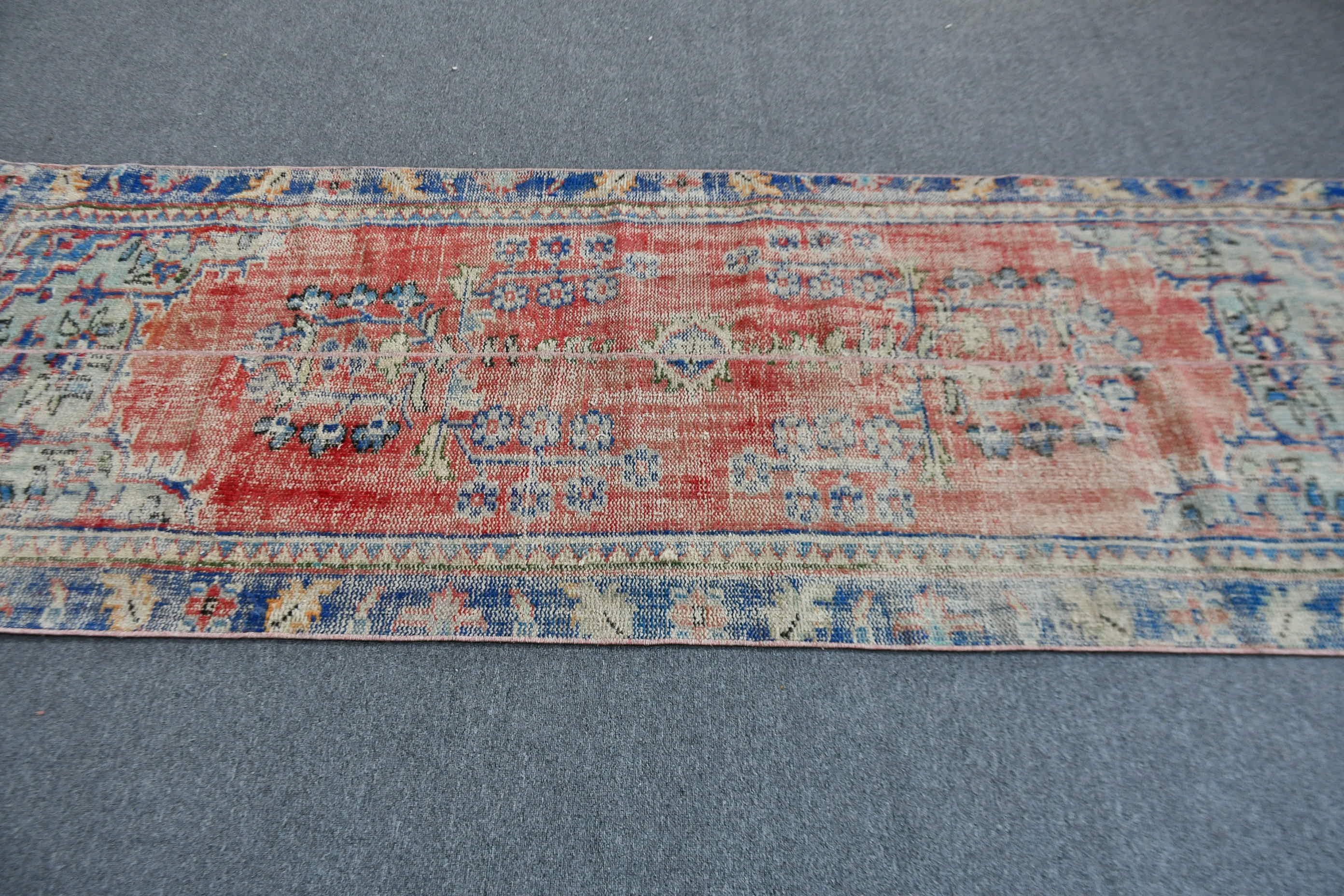 Pale Rug, Art Rug, Stair Rugs, Oriental Rug, Vintage Rug, 3.3x9.1 ft Runner Rug, Red Bedroom Rug, Rugs for Runner, Kitchen Rug, Turkish Rug