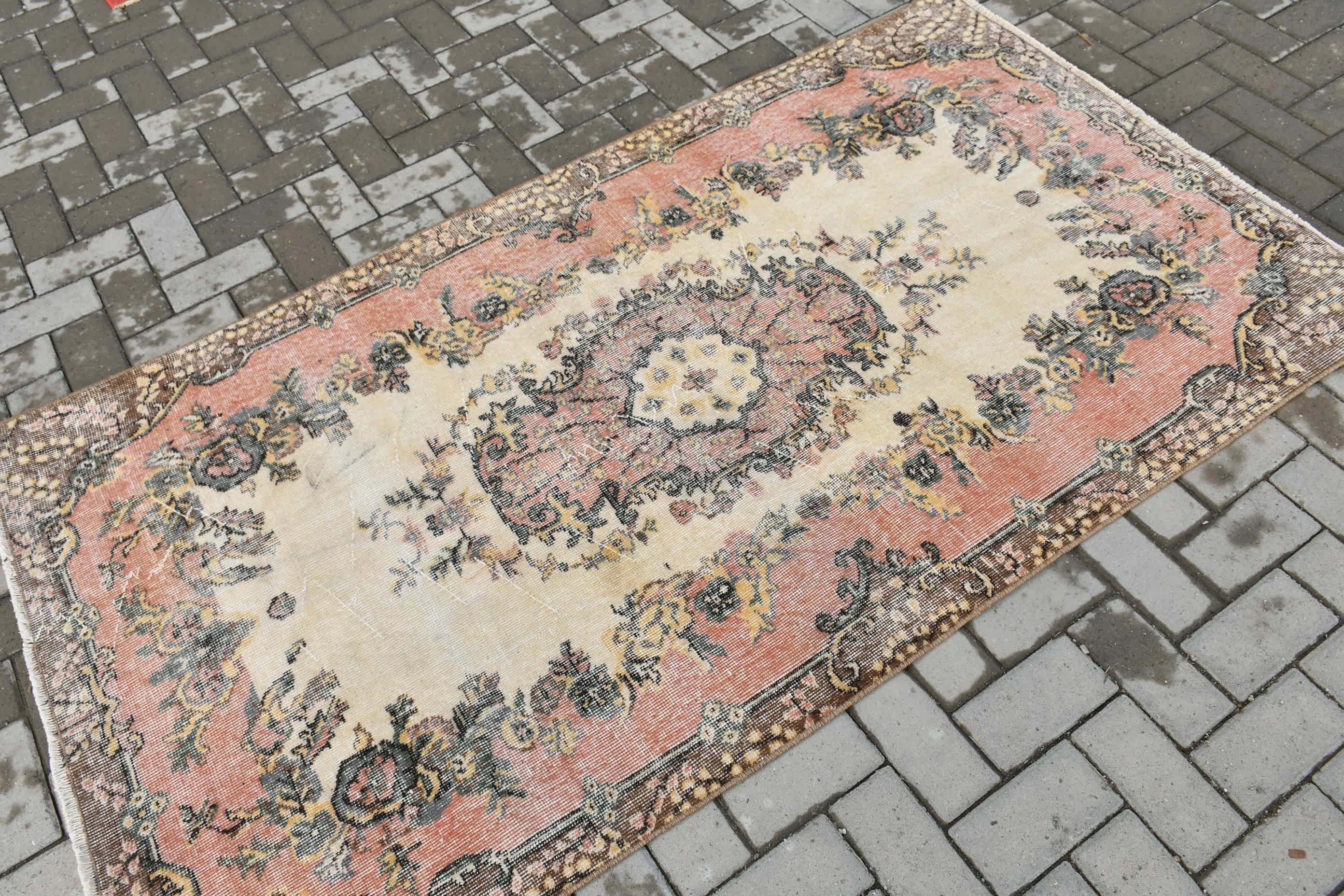 Beige Moroccan Rug, Living Room Rugs, 3.7x6.8 ft Area Rug, Moroccan Rug, Turkish Rugs, Kitchen Rug, Cute Rugs, Vintage Rugs