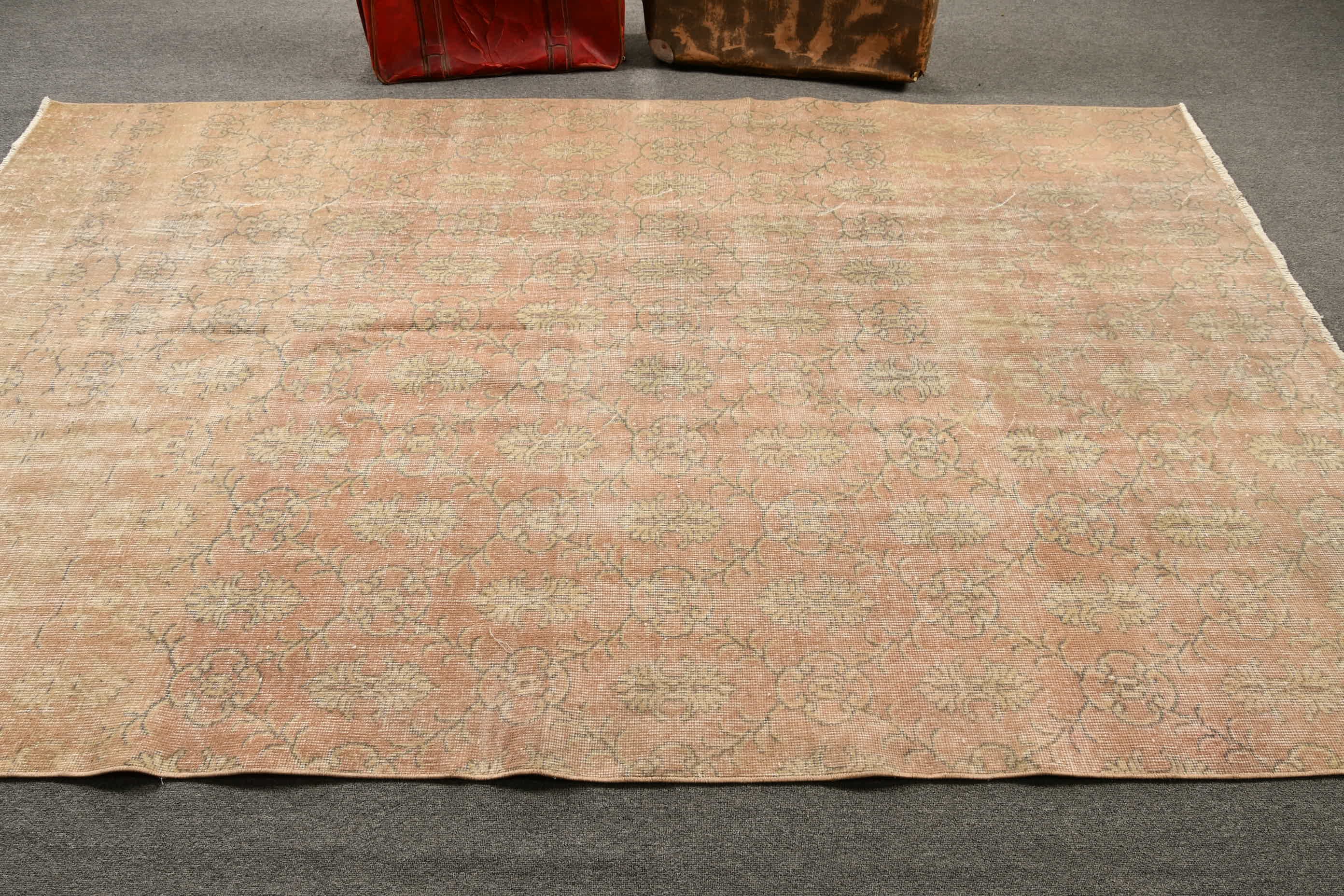 Antique Rug, Dining Room Rug, Red Home Decor Rug, Vintage Rug, Cool Rug, Turkish Rugs, 5.8x9.1 ft Large Rugs, Rugs for Salon, Bedroom Rugs