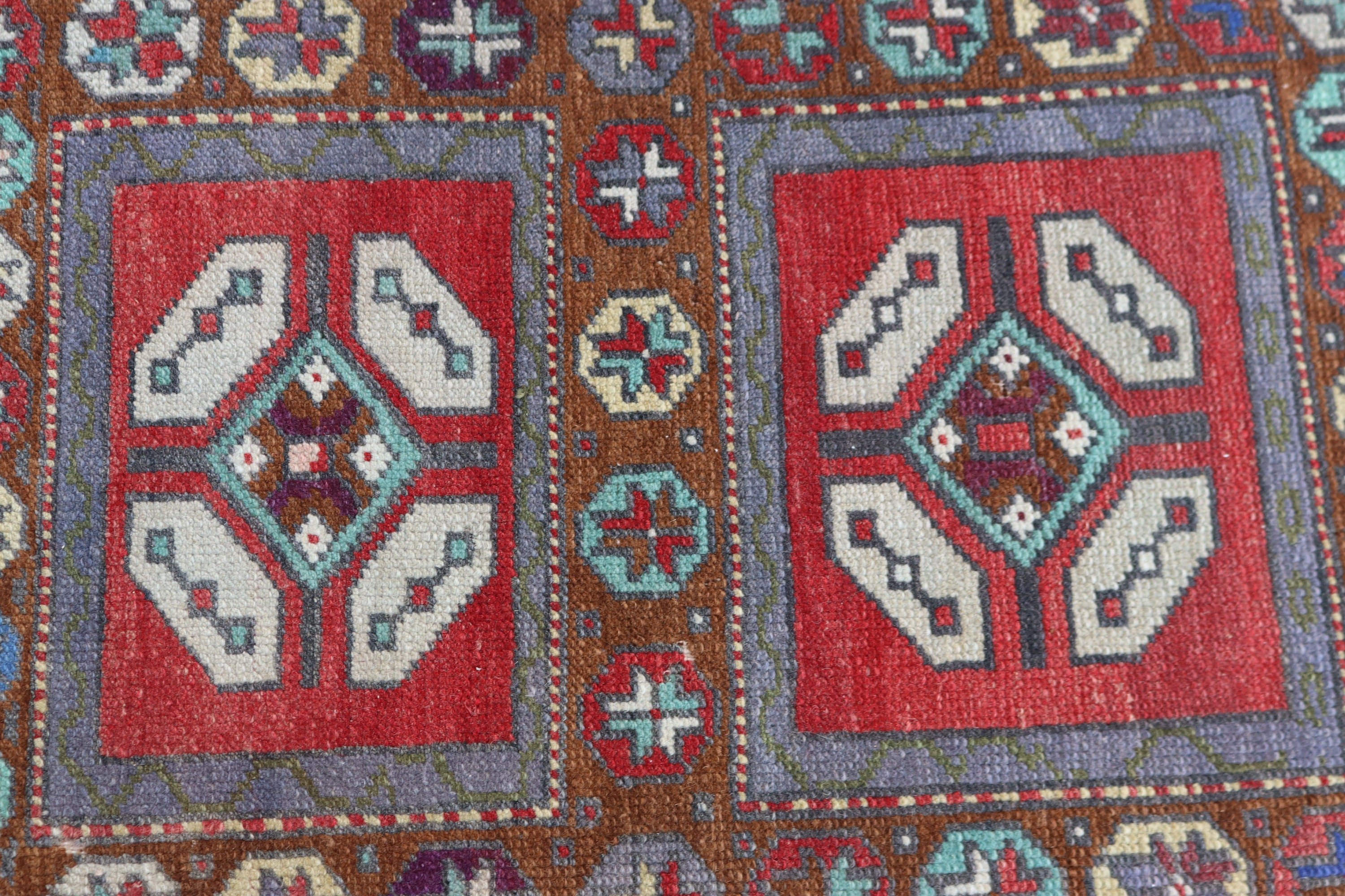 Kırmızı Ev Dekor Halısı, Vintage Halılar, Düz Dokuma Halı, Küçük Boho Halısı, Antika Halı, 1.5x2.3 ft Küçük Halılar, Türk Halıları, Küçük Alan Halısı