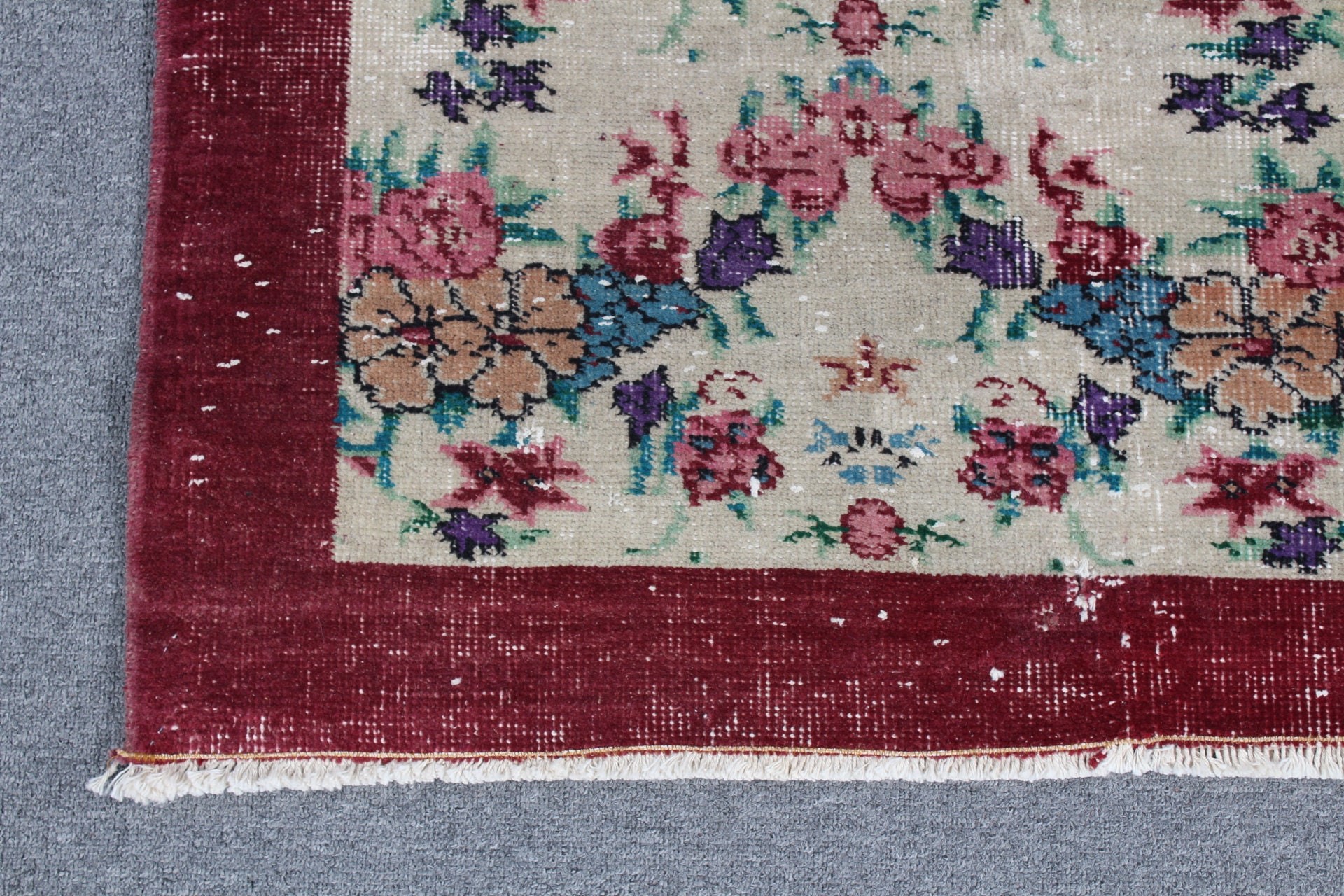 Nursery Rug, Vintage Rug, Cool Rug, Turkish Rug, Floor Rug, Kitchen Rug, Beige Antique Rug, Rugs for Bedroom, 7.6x2.5 ft Accent Rugs