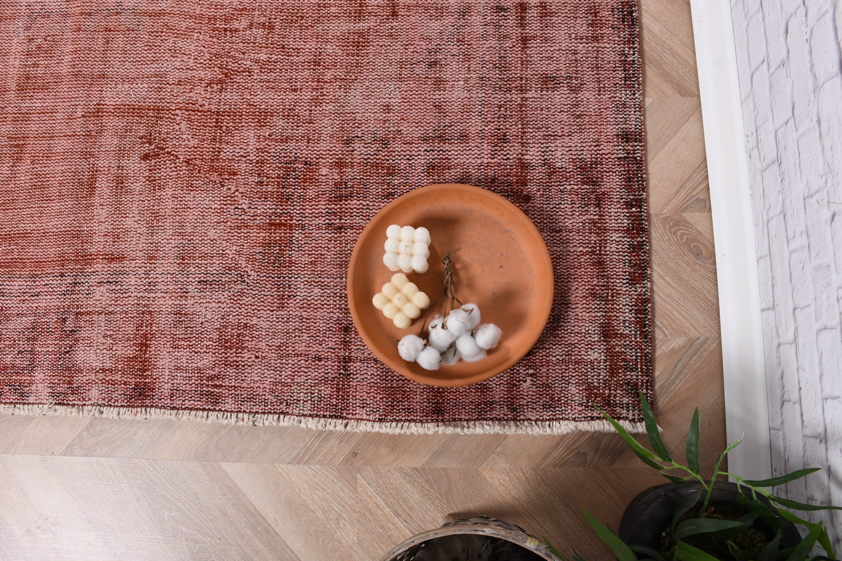 Oriental Rug, Turkish Rug, 6.2x9.3 ft Large Rugs, Vintage Rug, Modern Rug, Large Oushak Rug, Dining Room Rug, Orange Flatweave Rugs