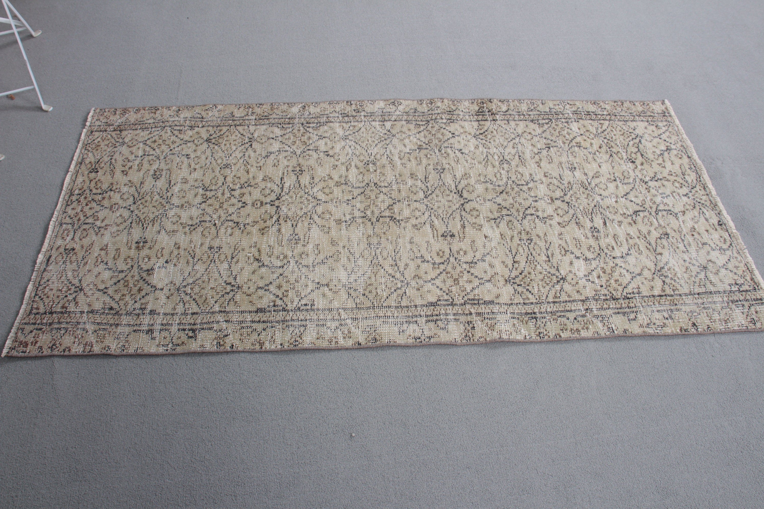 Wall Hanging Rug, Neutral Rugs, Vintage Rug, Kitchen Rug, Beige  2.6x5.5 ft Small Rugs, Modern Rugs, Turkish Rug, Boho Rugs