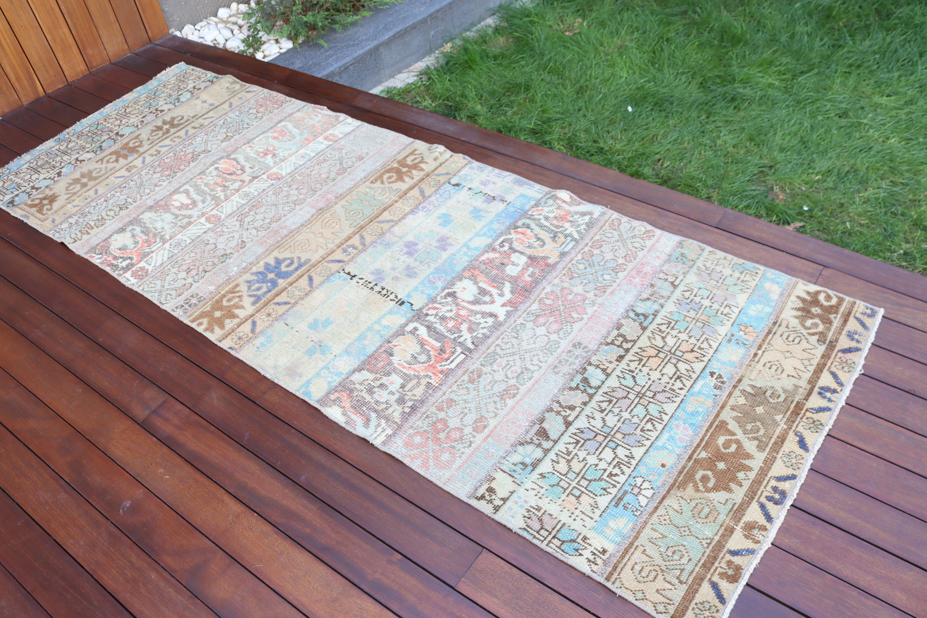 Fas Halısı, Yün Halılar, 2,9x8,2 ft Runner Halıları, Vintage Halı, Koridor Halıları, Türk Halısı, Beni Ourain Runner Halısı, Kahverengi Modern Halı