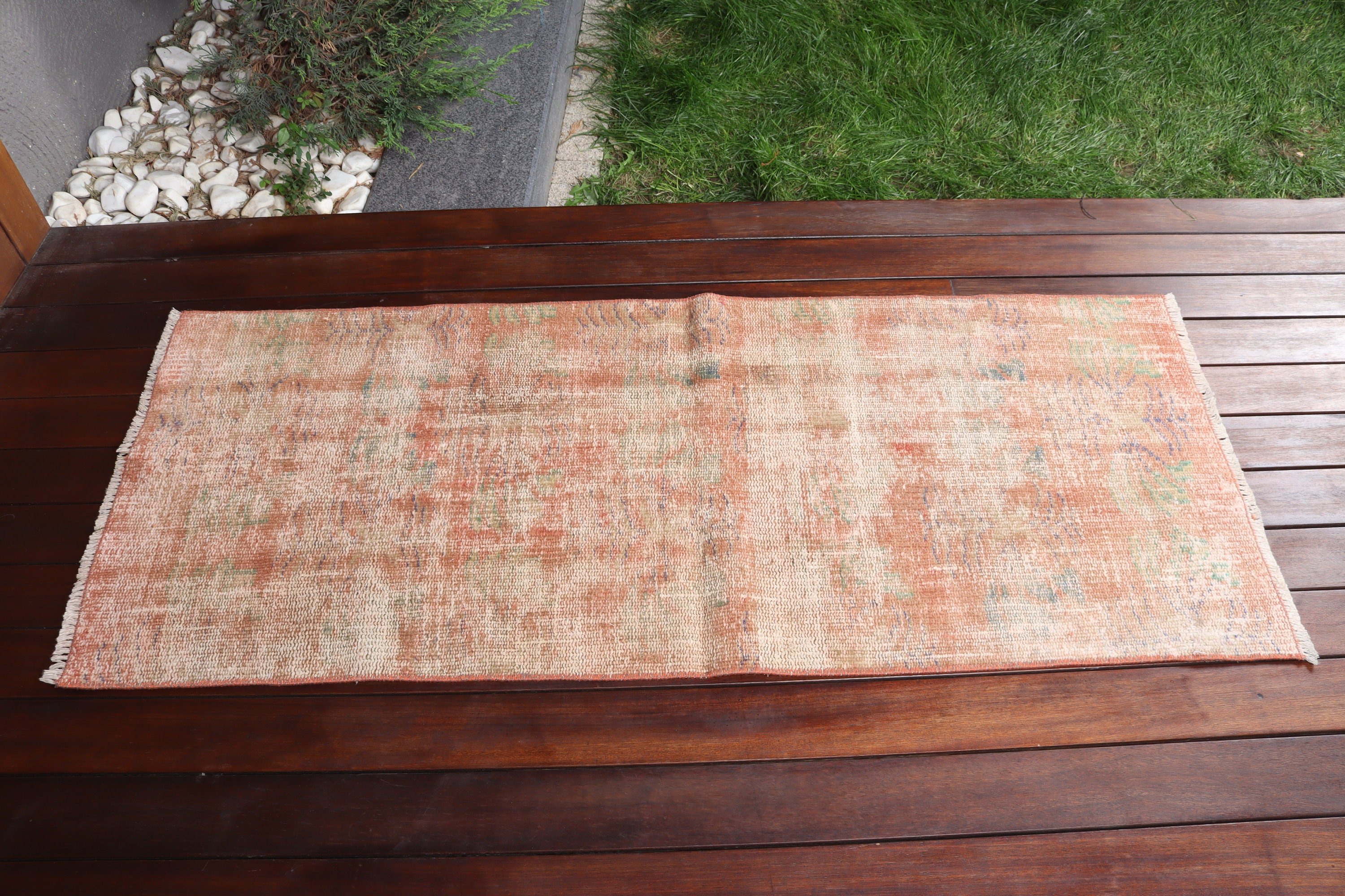 Outdoor Rug, Orange Cool Rug, Anatolian Rug, Small Area Rugs, 2x4.9 ft Small Rugs, Turkish Rugs, Vintage Rugs, Modern Rug, Nursery Rug