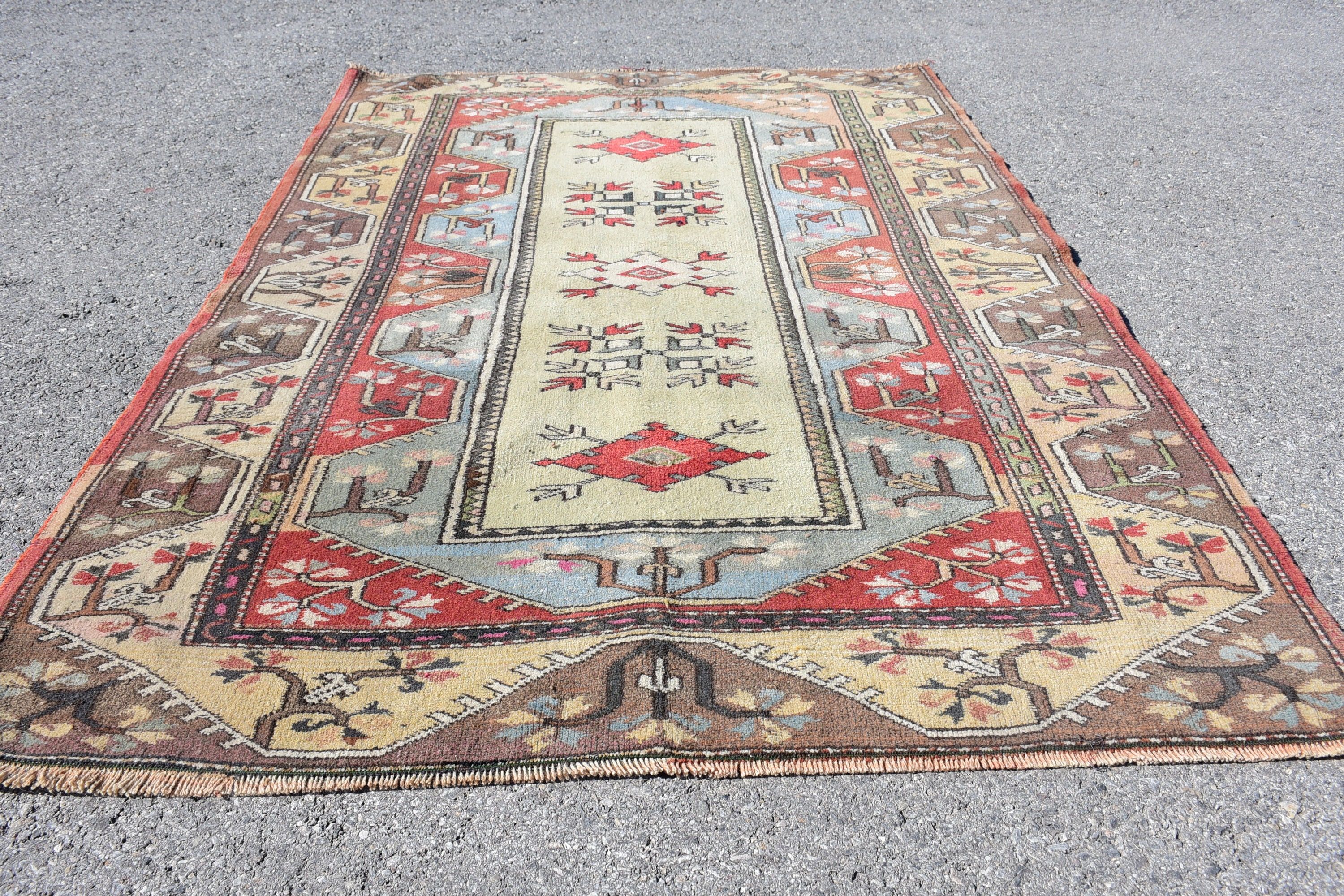 Türk Halısı, Yatak Odası Halısı, Göçebe Halıları, Anadolu Halısı, Oryantal Halılar, Vintage Halılar, Giriş Halıları, 4.1x5.8 ft Accent Halı, Mutfak Halıları