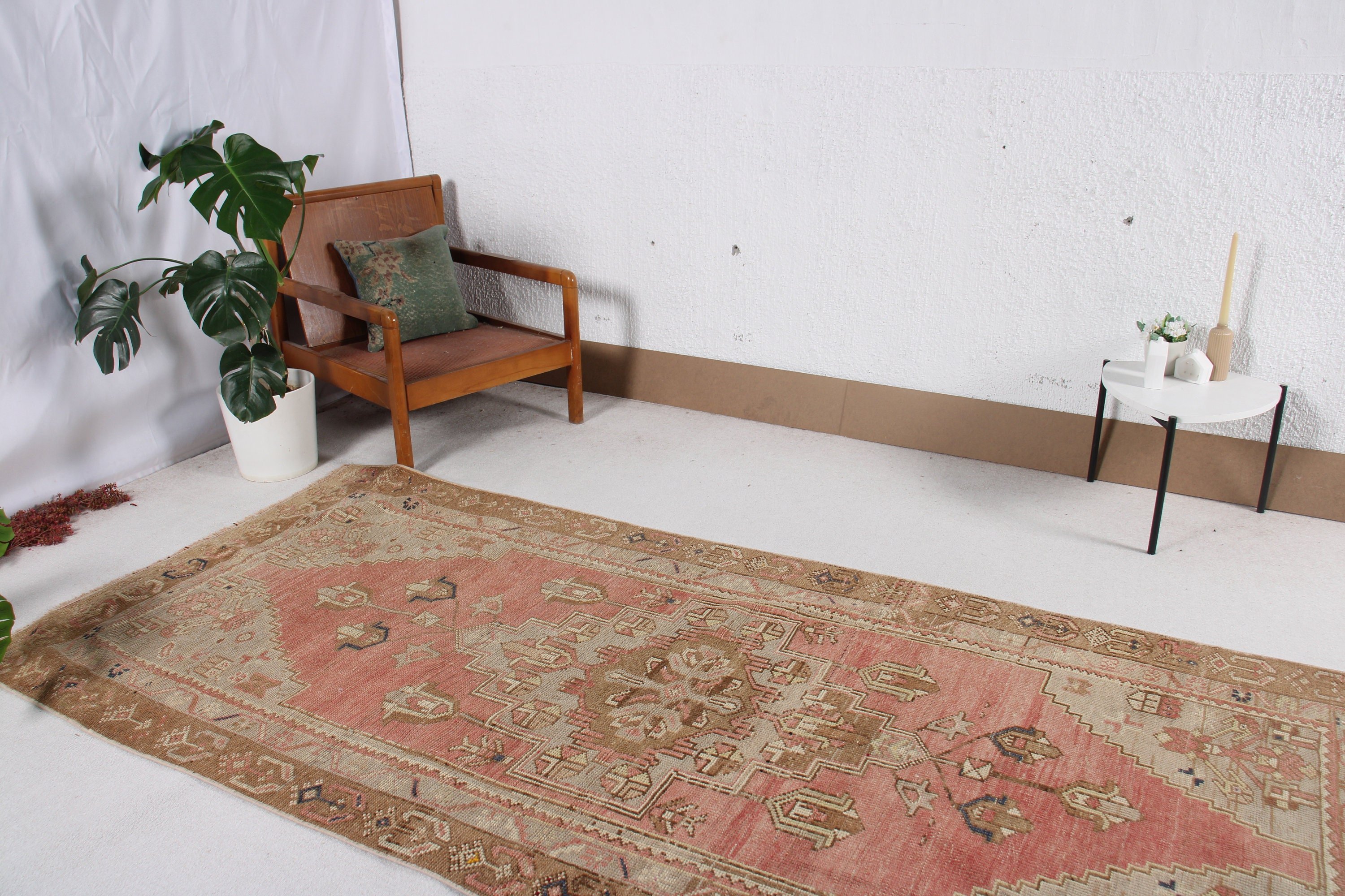 Türk Halıları, Boho Halısı, Vintage Halı, Nötr Halılar, Kırmızı Yün Halılar, Boho Bölge Halıları, Aztek Halıları, Vintage Alan Halısı, 4,1x9,2 ft Alan Halıları